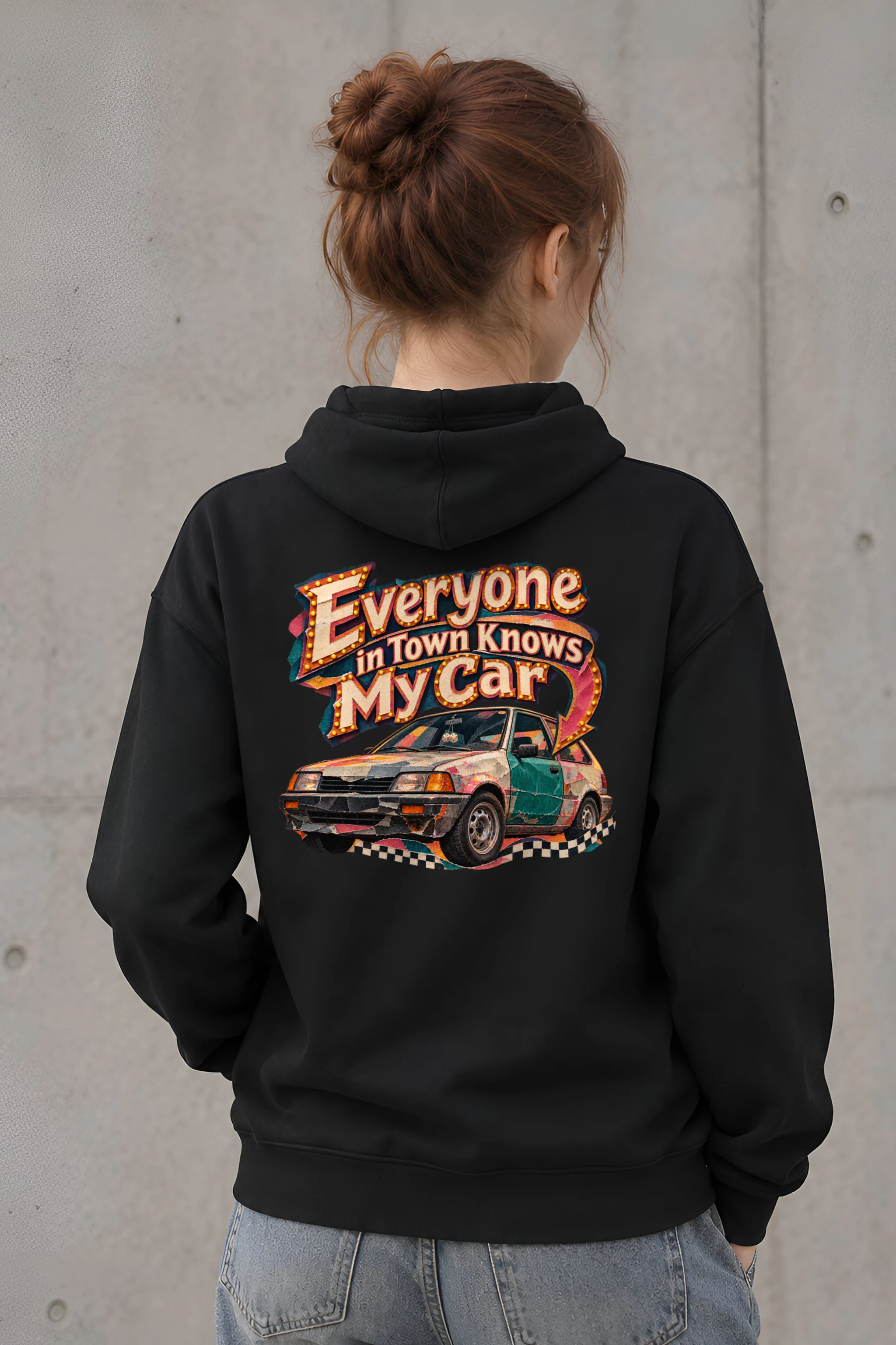 "Everyone in Town Knows My Car" Heavy Blend Unisex Pullover Hoodie