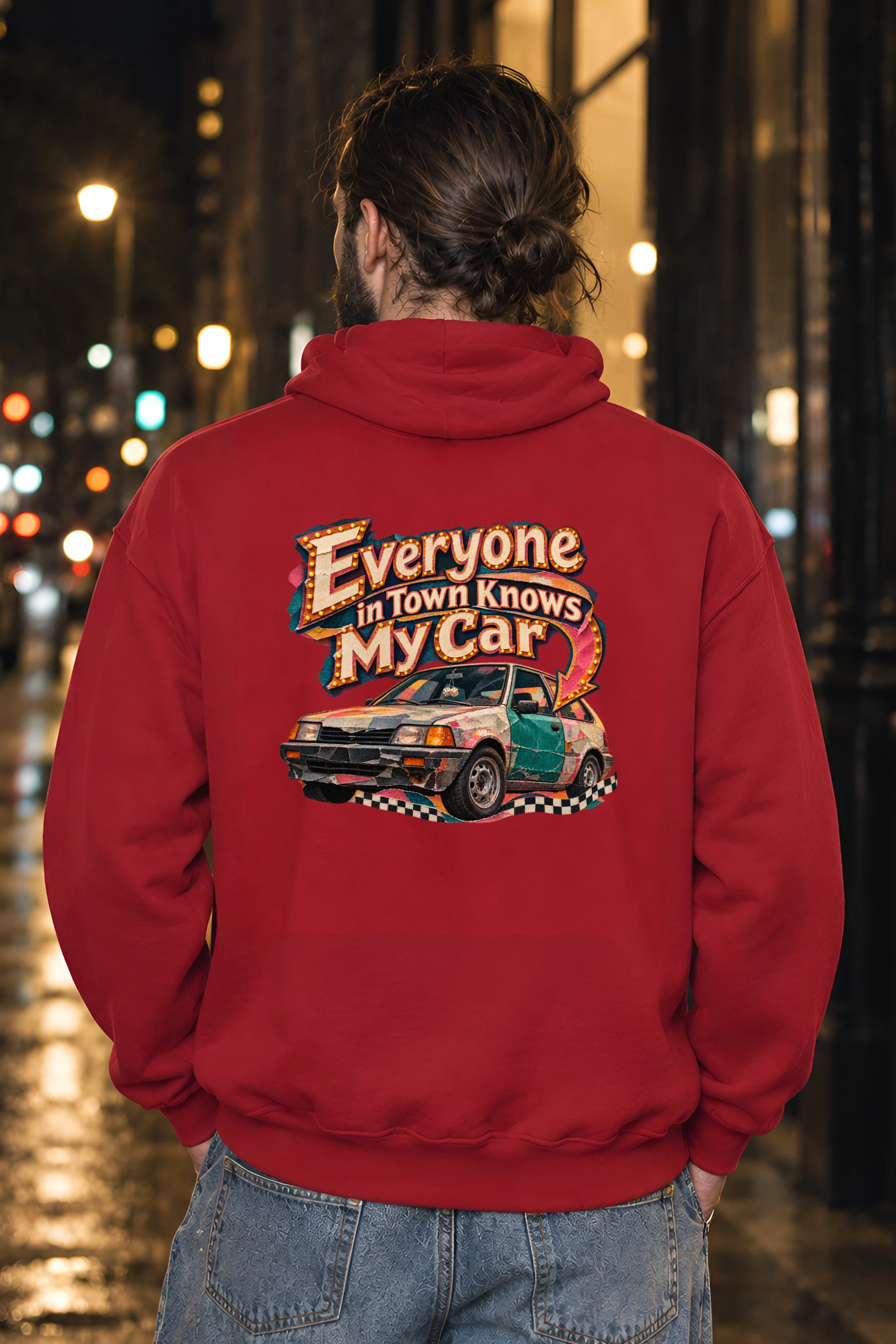 "Everyone in Town Knows My Car" Heavy Blend Unisex Pullover Hoodie