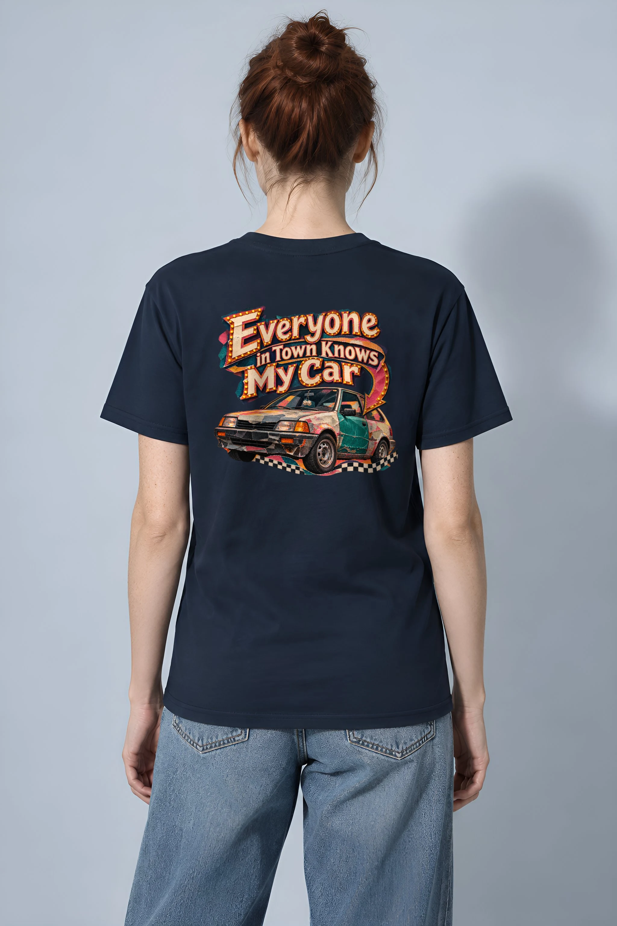 "Everyone in Town Knows My Car" Heavyweight Unisex Crewneck T-shirt