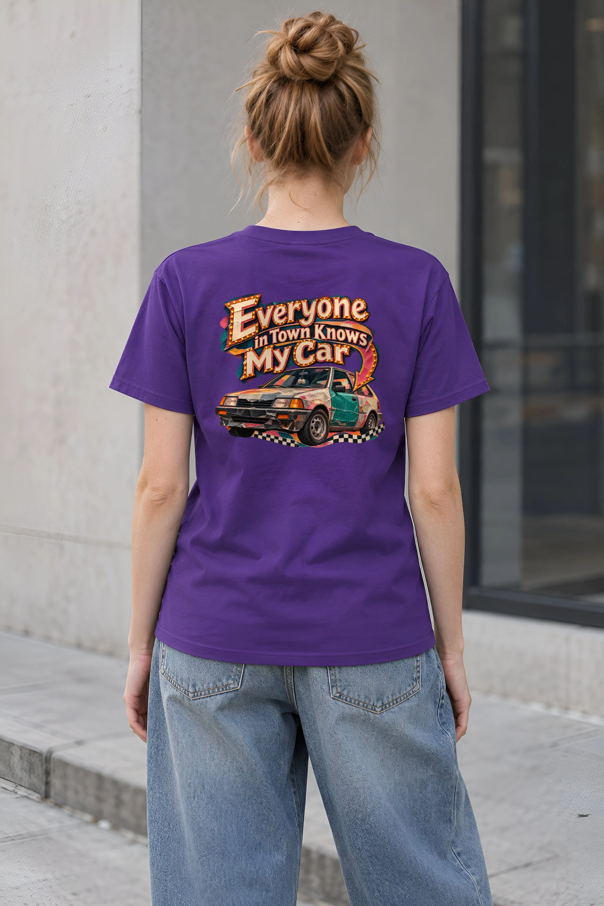 "Everyone in Town Knows My Car" Heavyweight Unisex Crewneck T-shirt