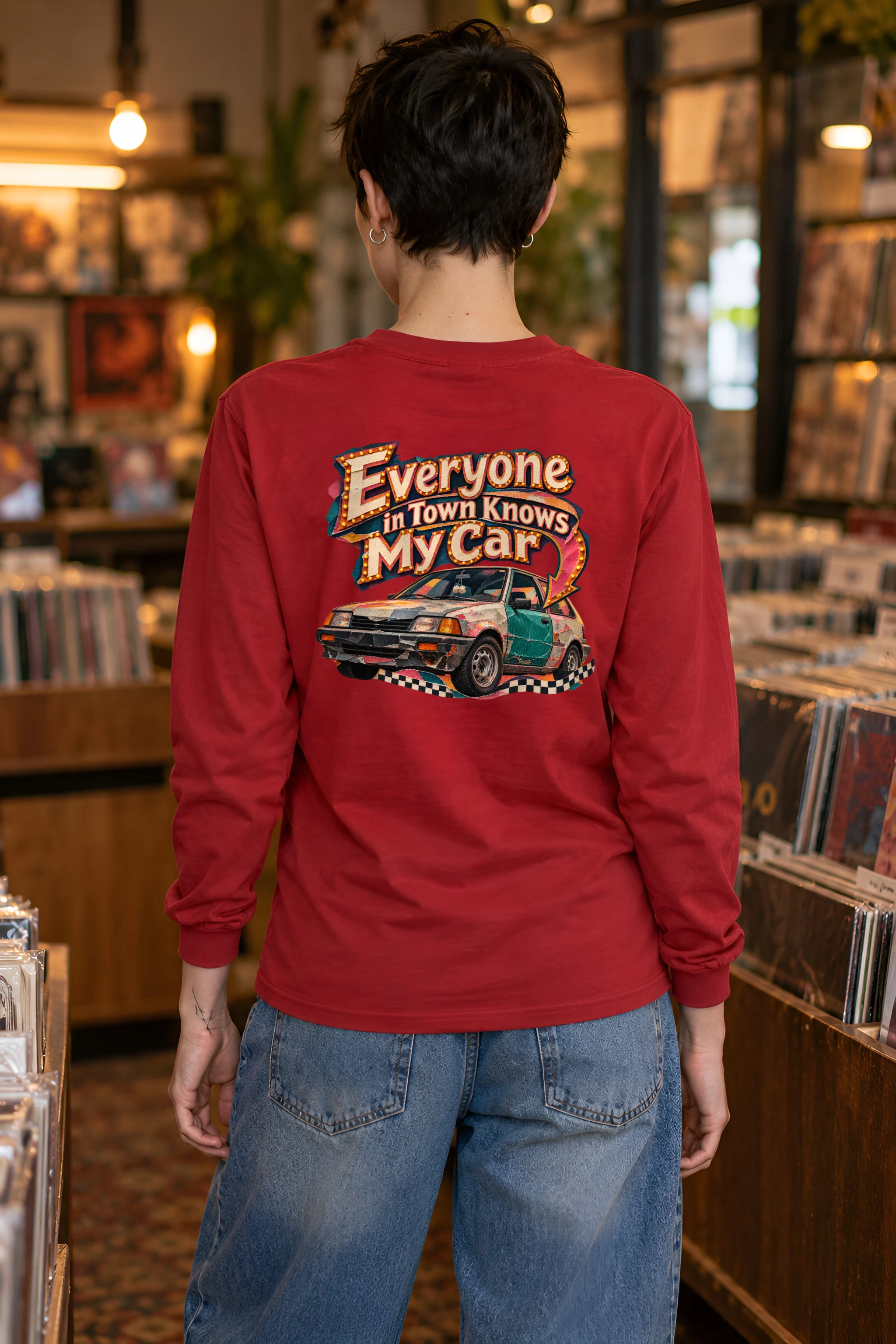 "Everyone in Town Knows My Car" Unisex Longsleeve T-shirt