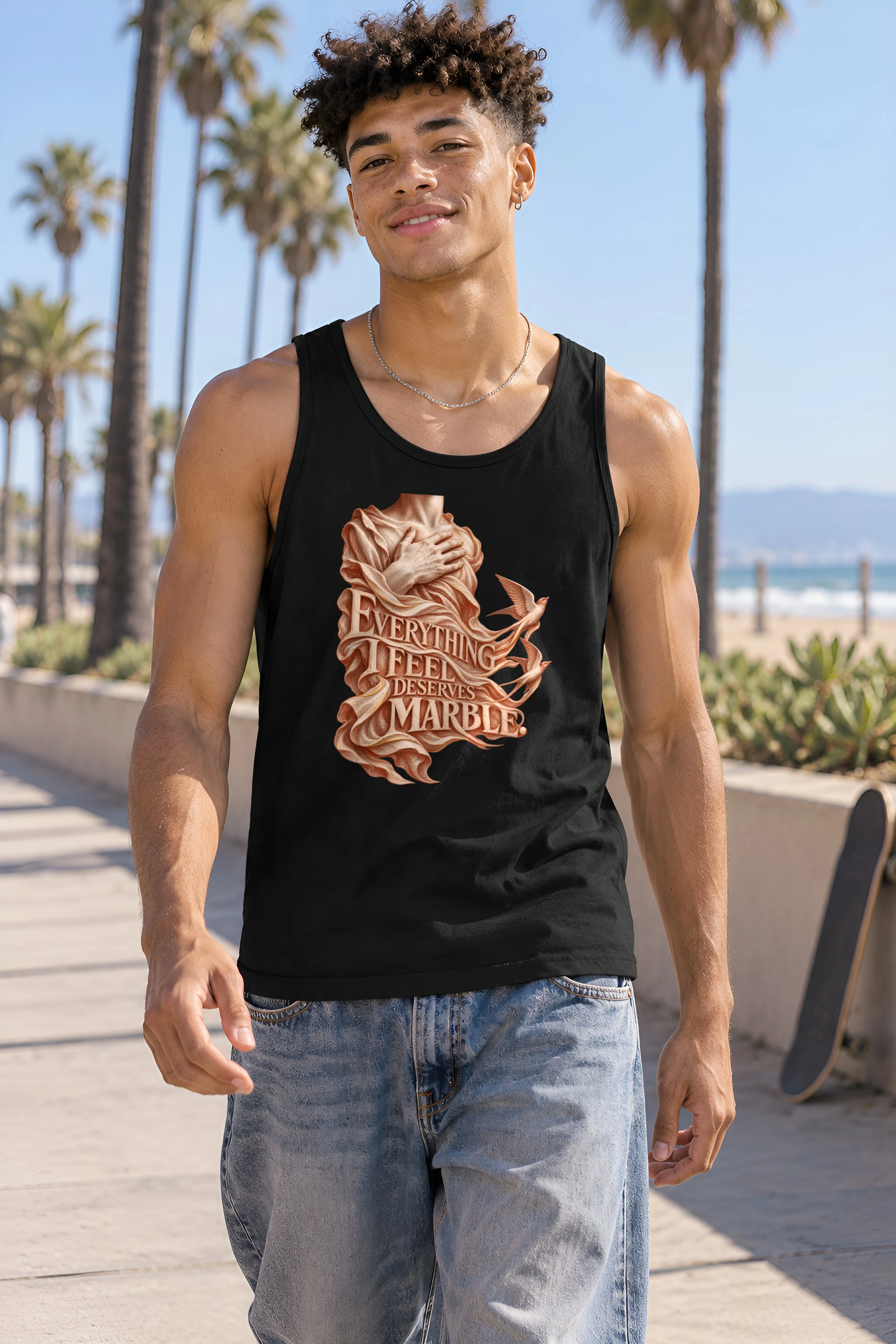"Everything I Feel Deserves Marble" Unisex Jersey Tank