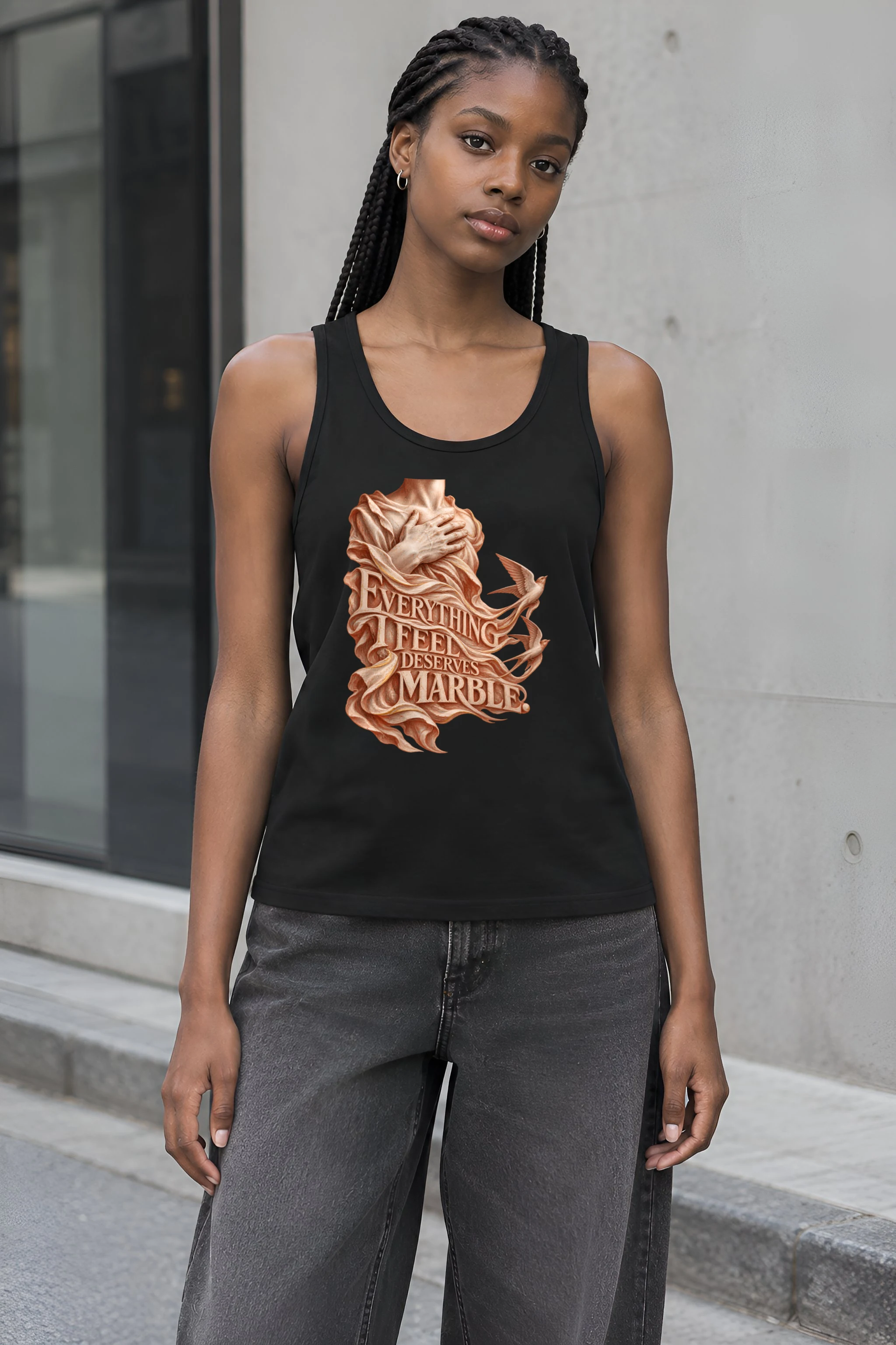 "Everything I Feel Deserves Marble" Unisex Jersey Tank