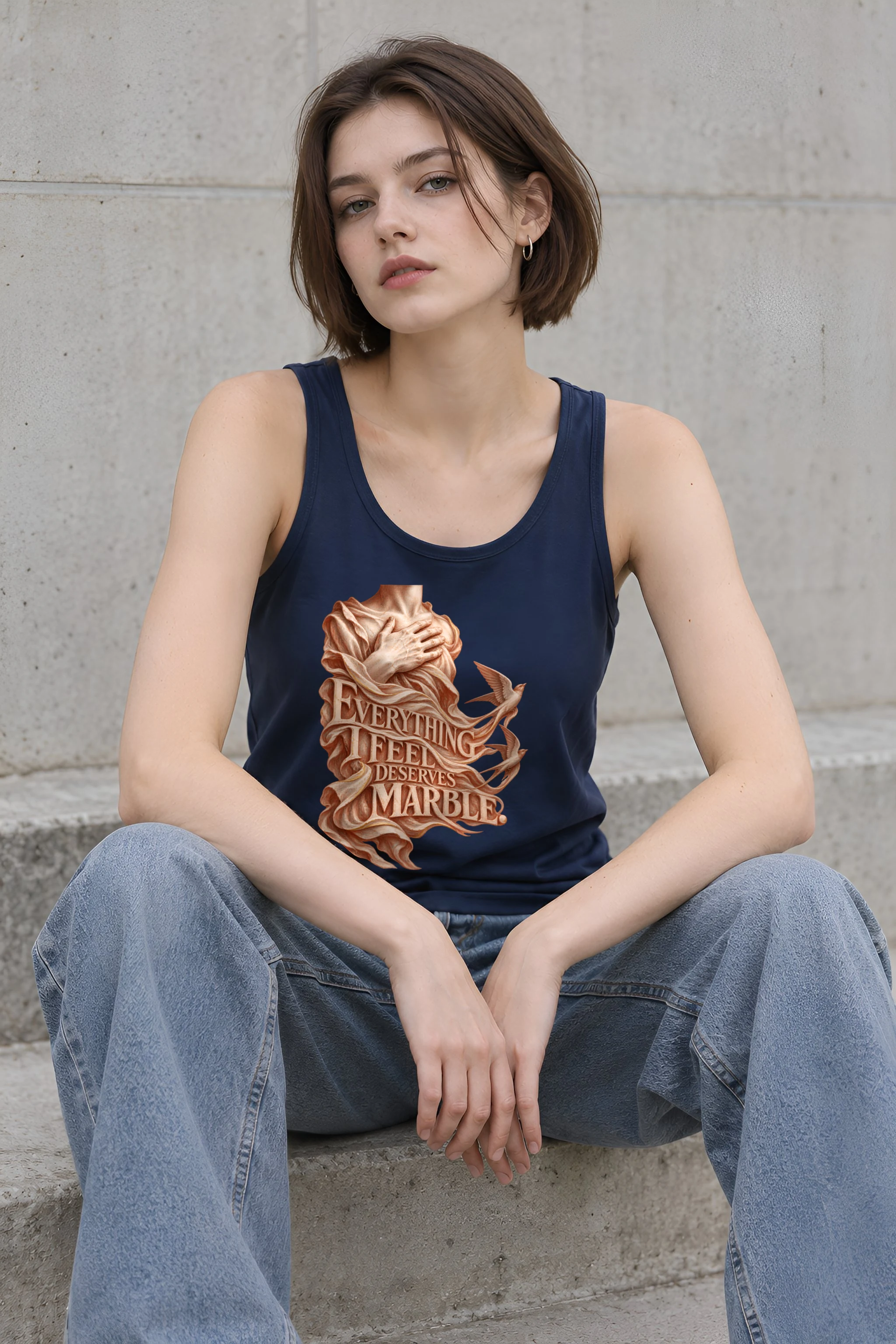 "Everything I Feel Deserves Marble" Unisex Jersey Tank