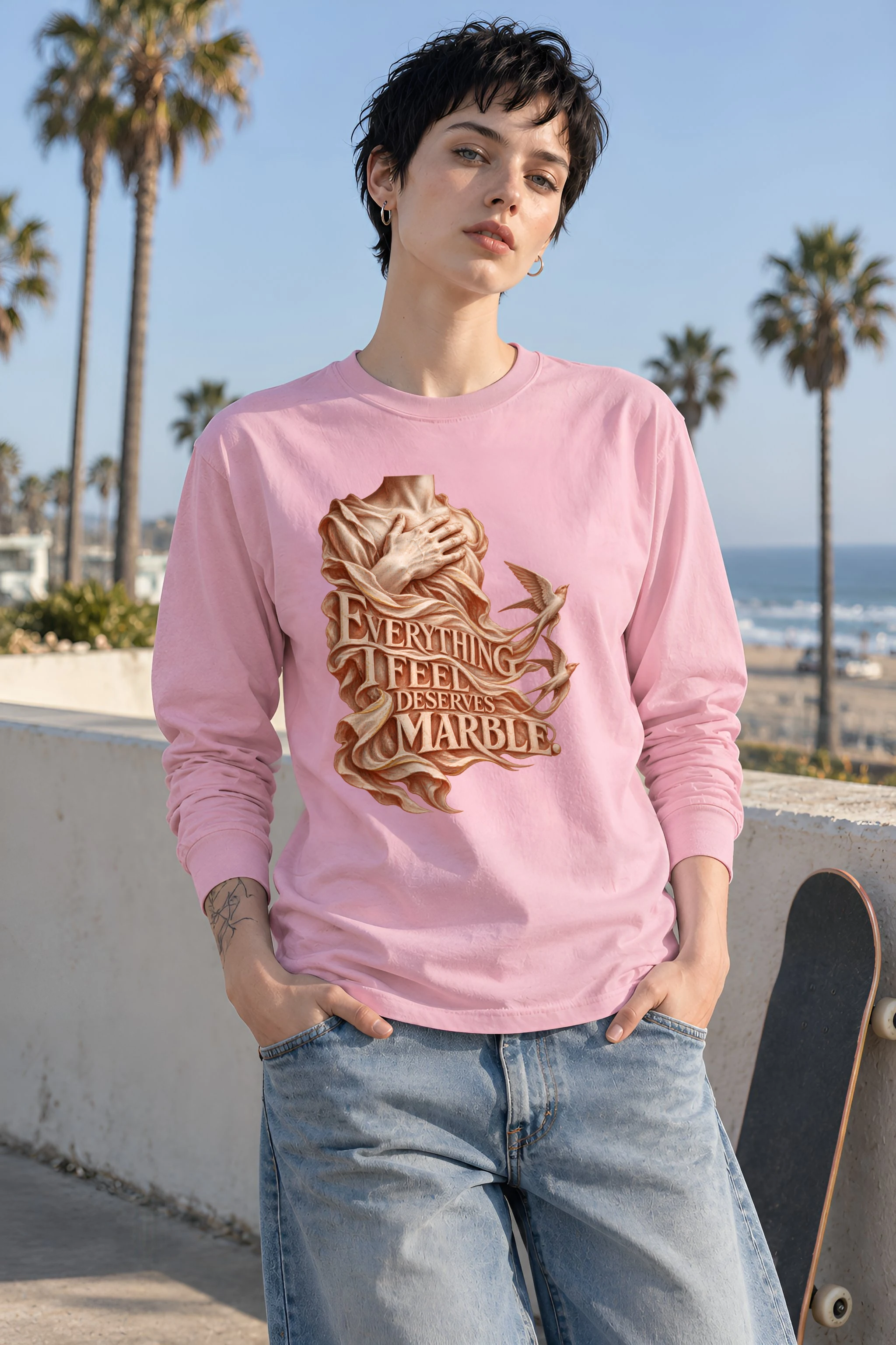 "Everything I Feel Deserves Marble" Unisex Longsleeve T-shirt
