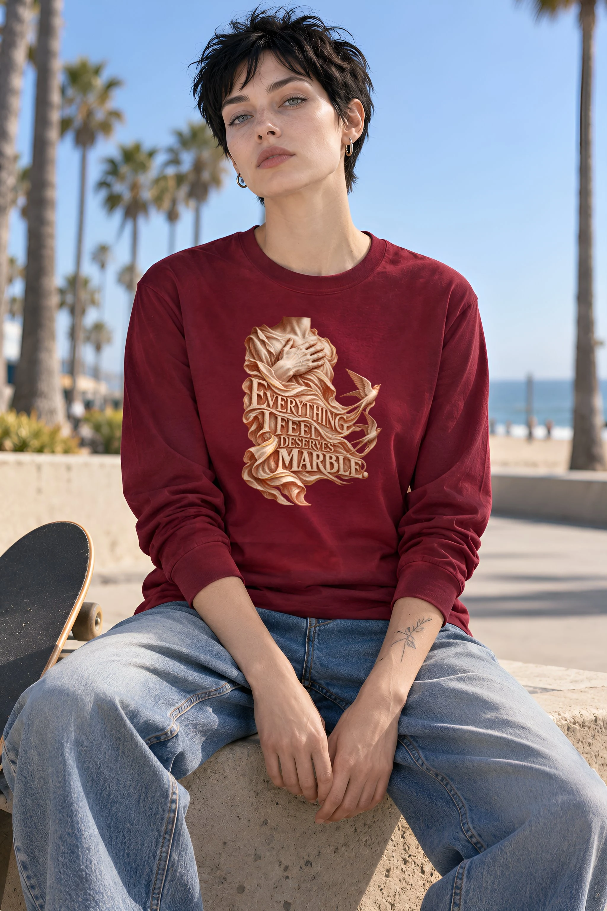 "Everything I Feel Deserves Marble" Unisex Longsleeve T-shirt