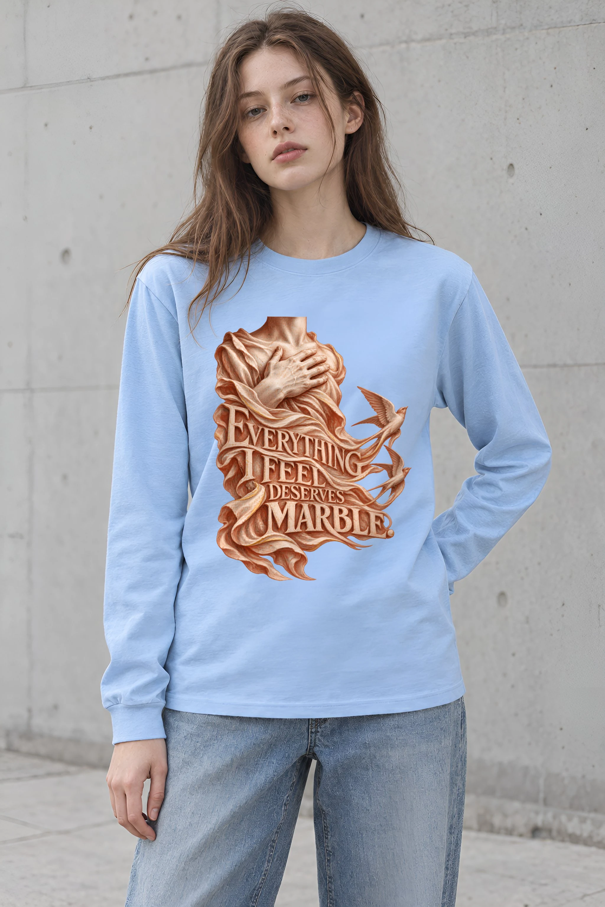 "Everything I Feel Deserves Marble" Unisex Longsleeve T-shirt