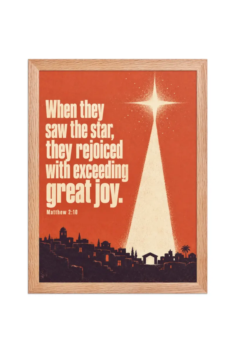“Exceeding Great Joy” Premium Wooden Framed Poster