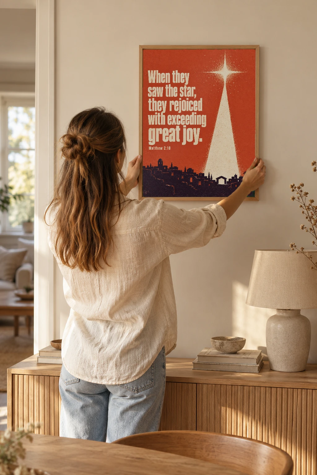 "Exceeding Great Joy" Premium Wooden Framed Poster