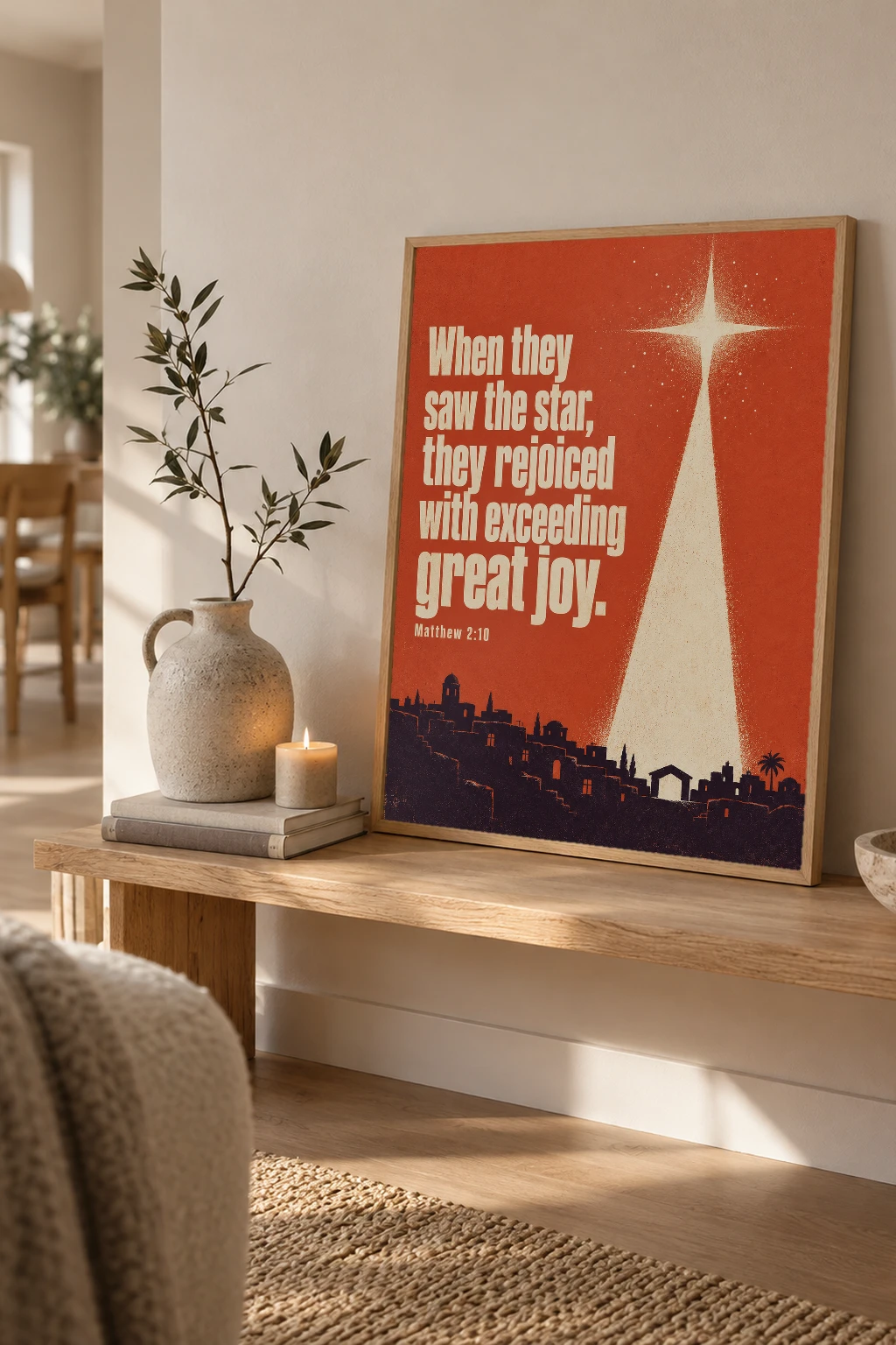 "Exceeding Great Joy" Premium Wooden Framed Poster