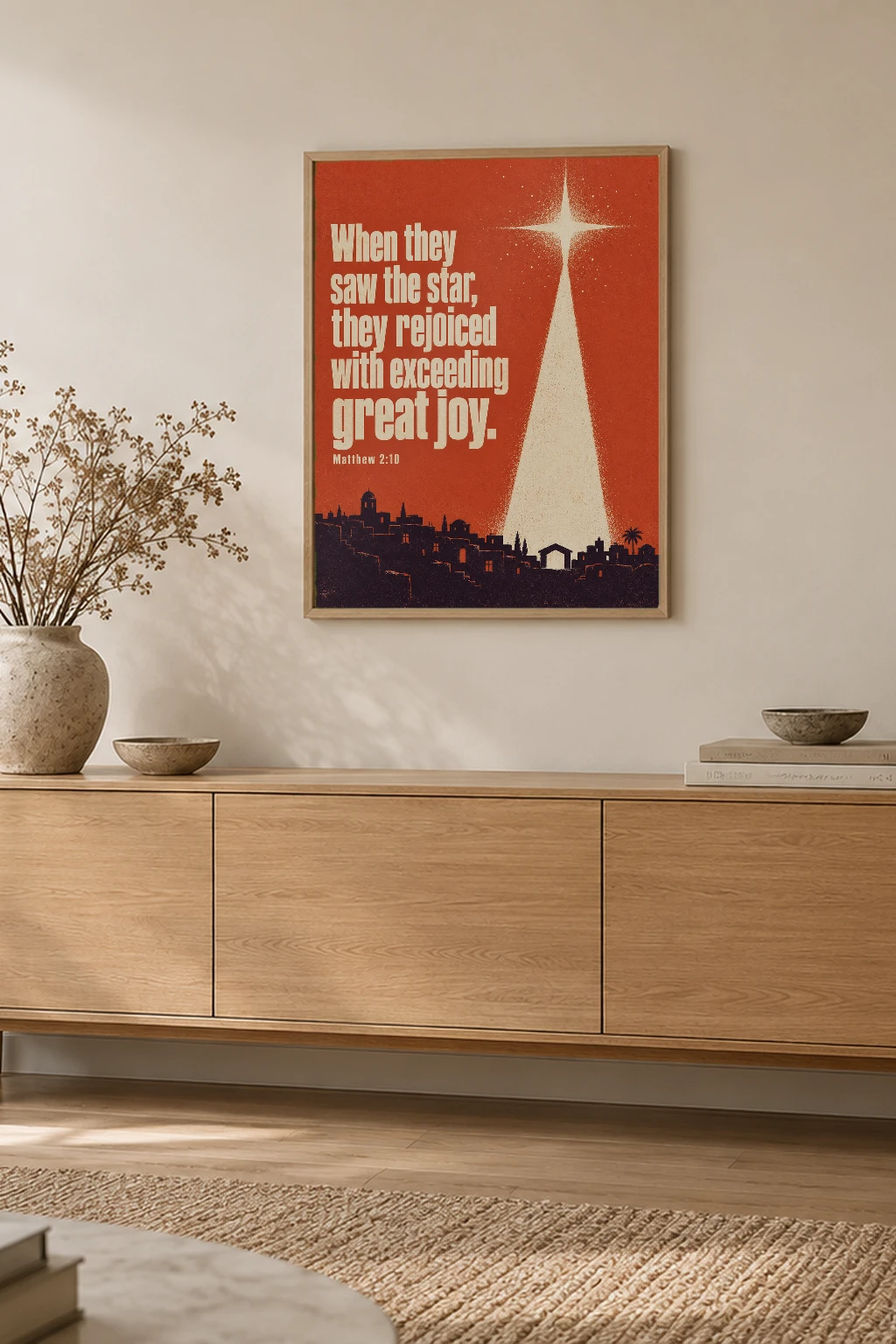 "Exceeding Great Joy" Premium Wooden Framed Poster