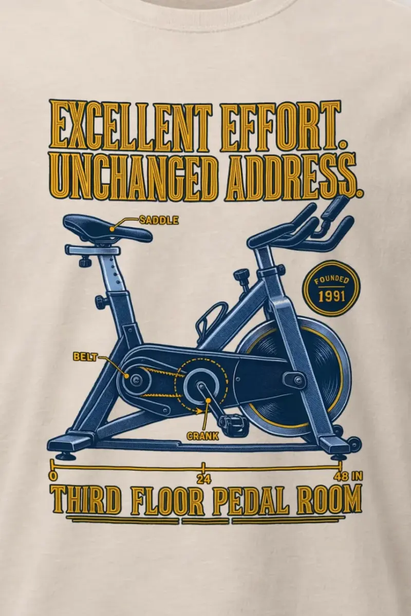 "Excellent Effort Unchanged Address" Heavyweight Unisex Crewneck T-shirt - the graphic up close