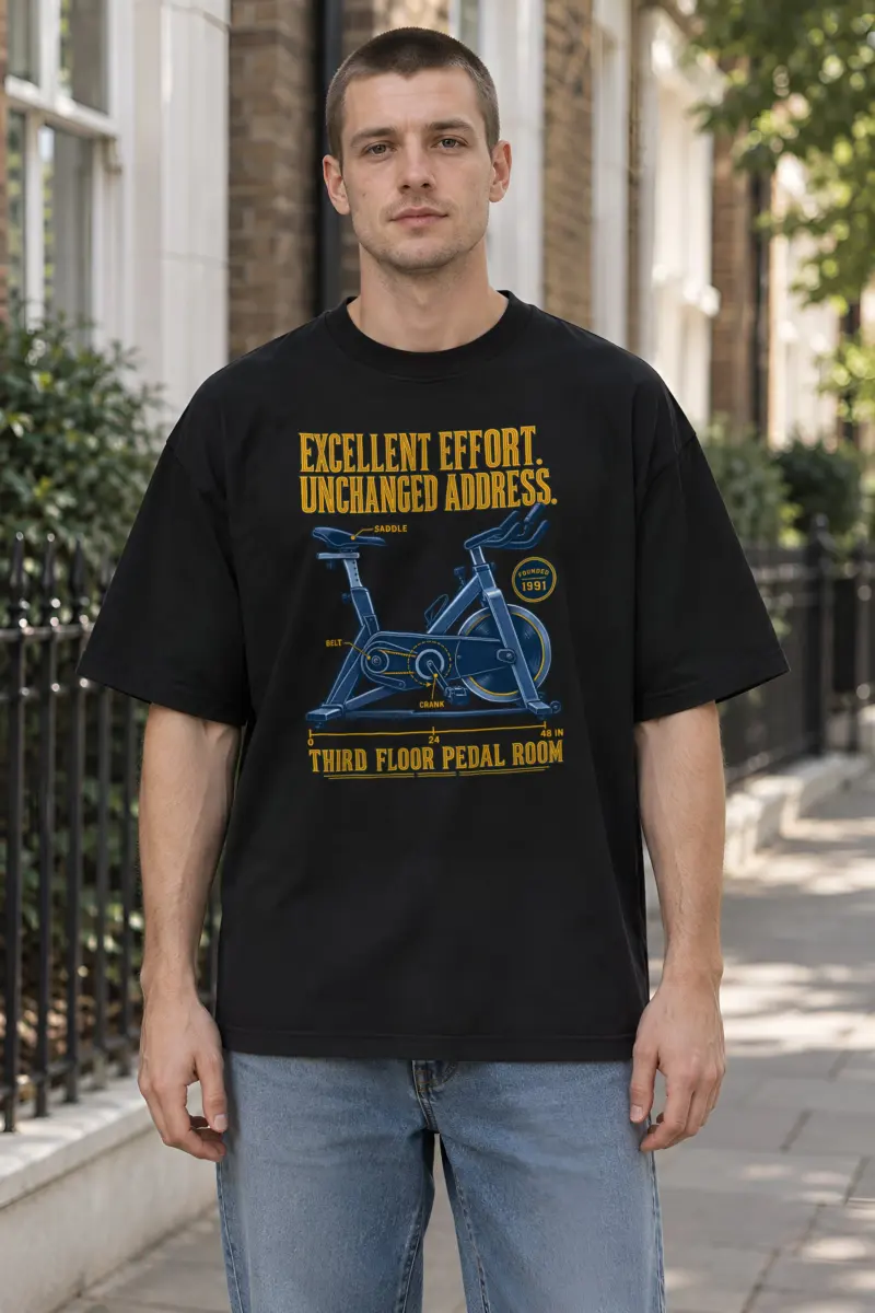 "Excellent Effort Unchanged Address" Unisex Oversized Heavyweight Crewneck T-Shirt
