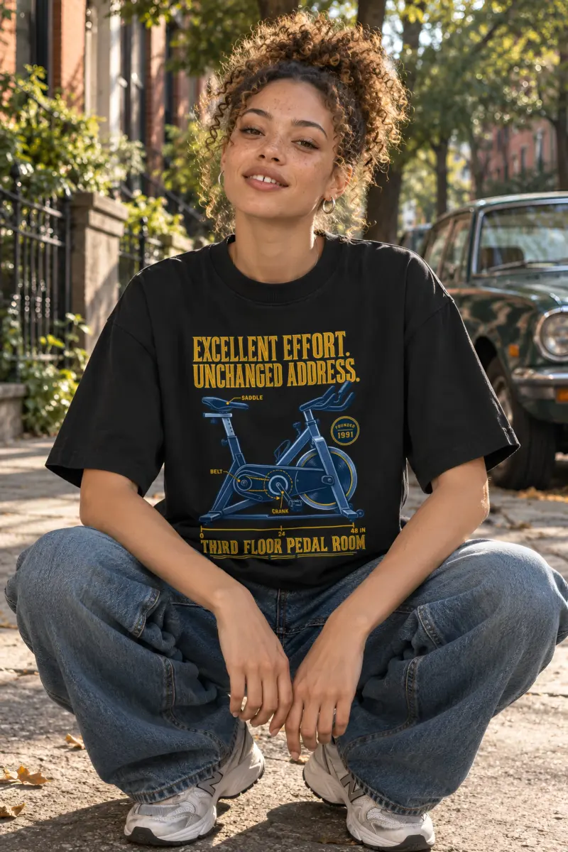 "Excellent Effort Unchanged Address" Unisex Oversized Heavyweight Crewneck T-Shirt