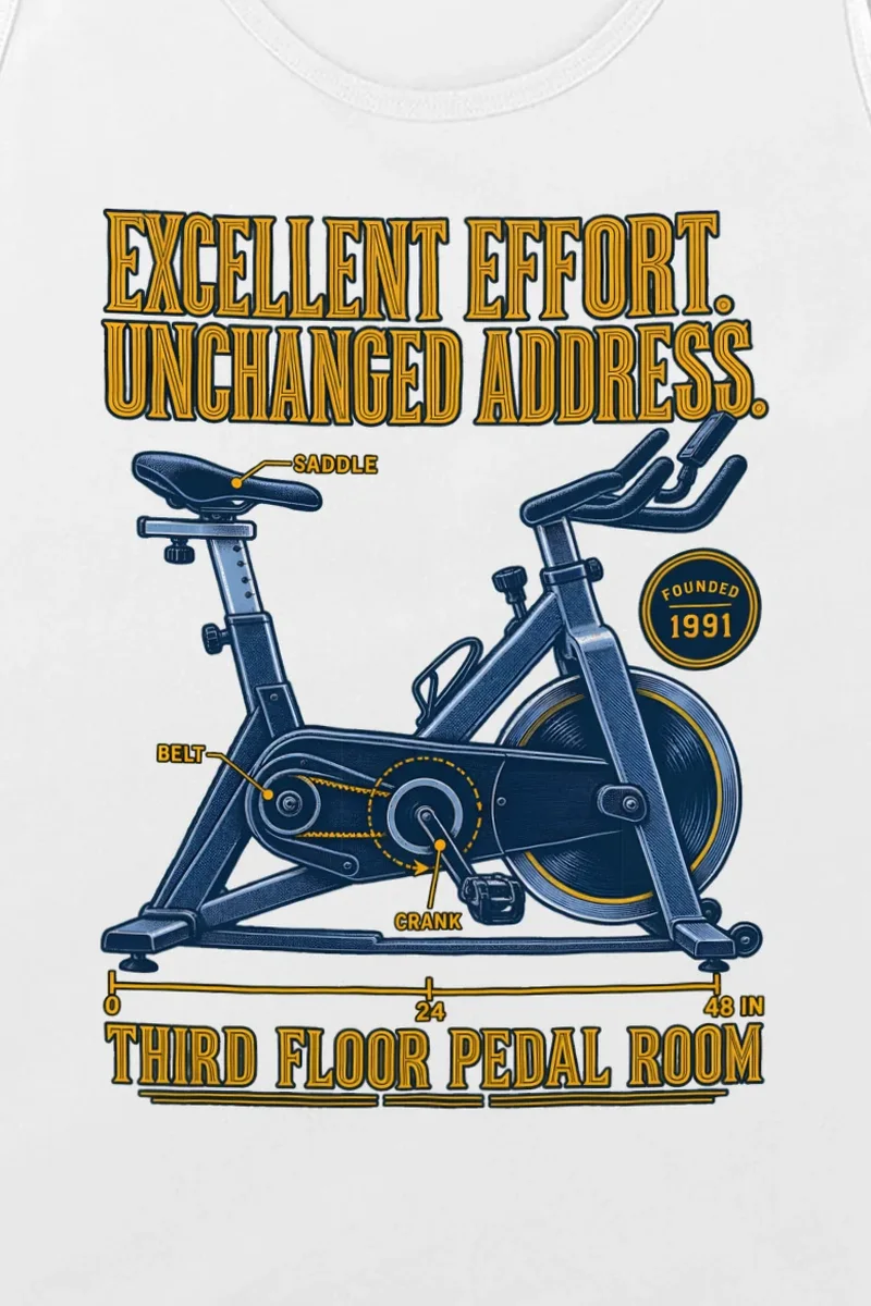 "Excellent Effort Unchanged Address" Unisex Jersey Tank - the graphic up close