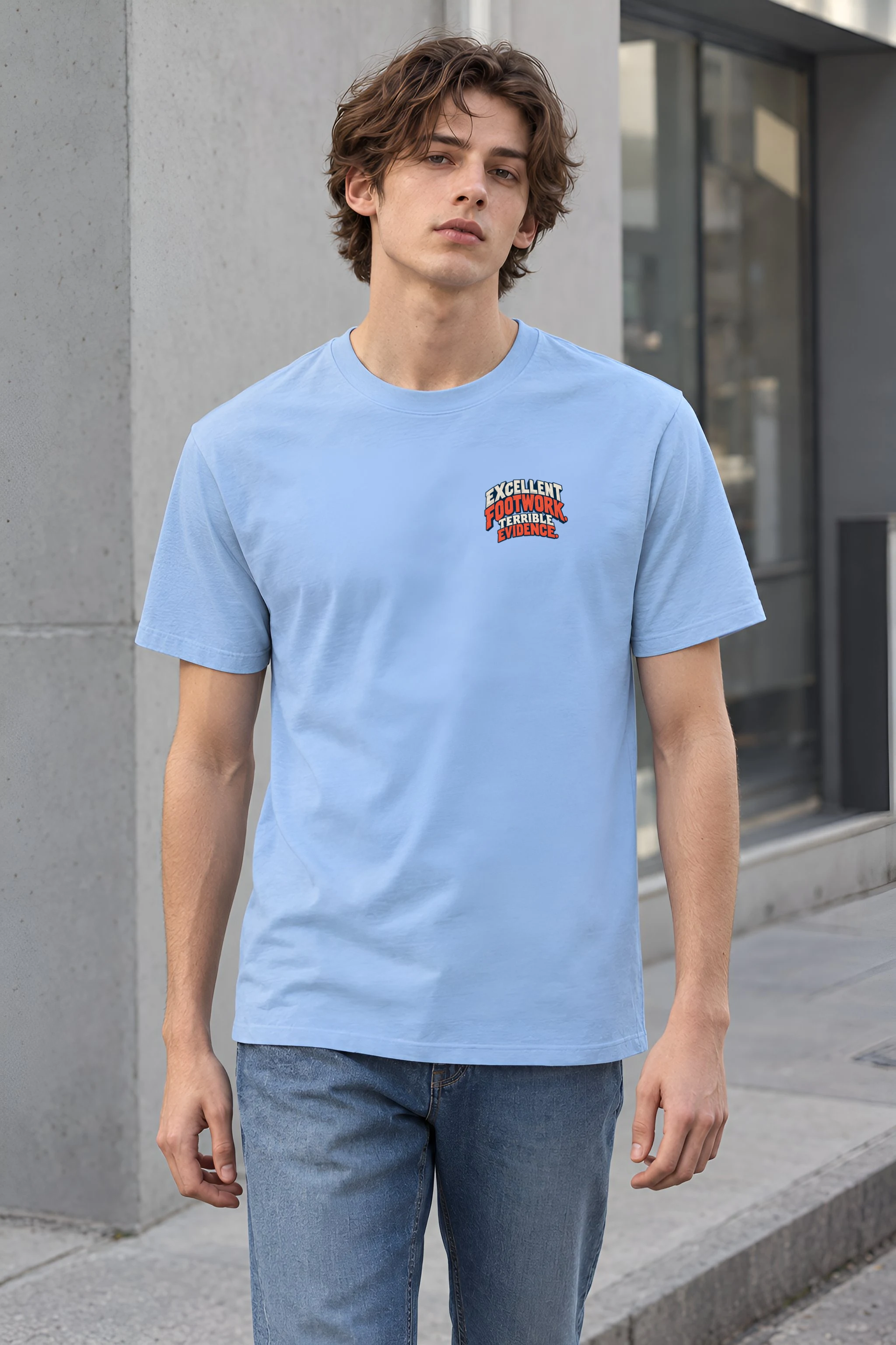 "Excellent Footwork Terrible Evidence" Heavyweight Unisex Crewneck T-shirt