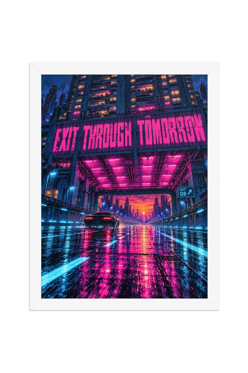 “Exit Through Tomorrow” Premium Wooden Framed Poster