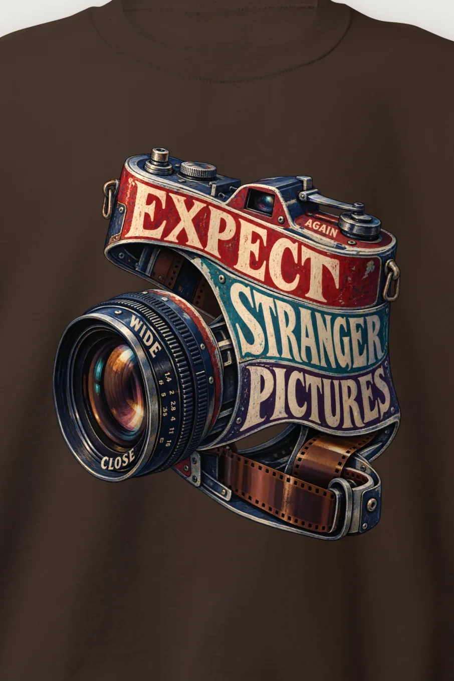 "Expect Stranger Pictures" Heavy Blend Unisex Crewneck Sweatshirt - the graphic up close
