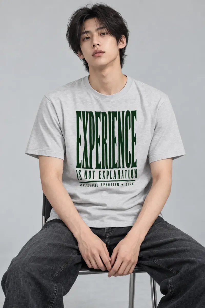 “Experience Is Not Explanation” Heavyweight Unisex Crewneck T-shirt