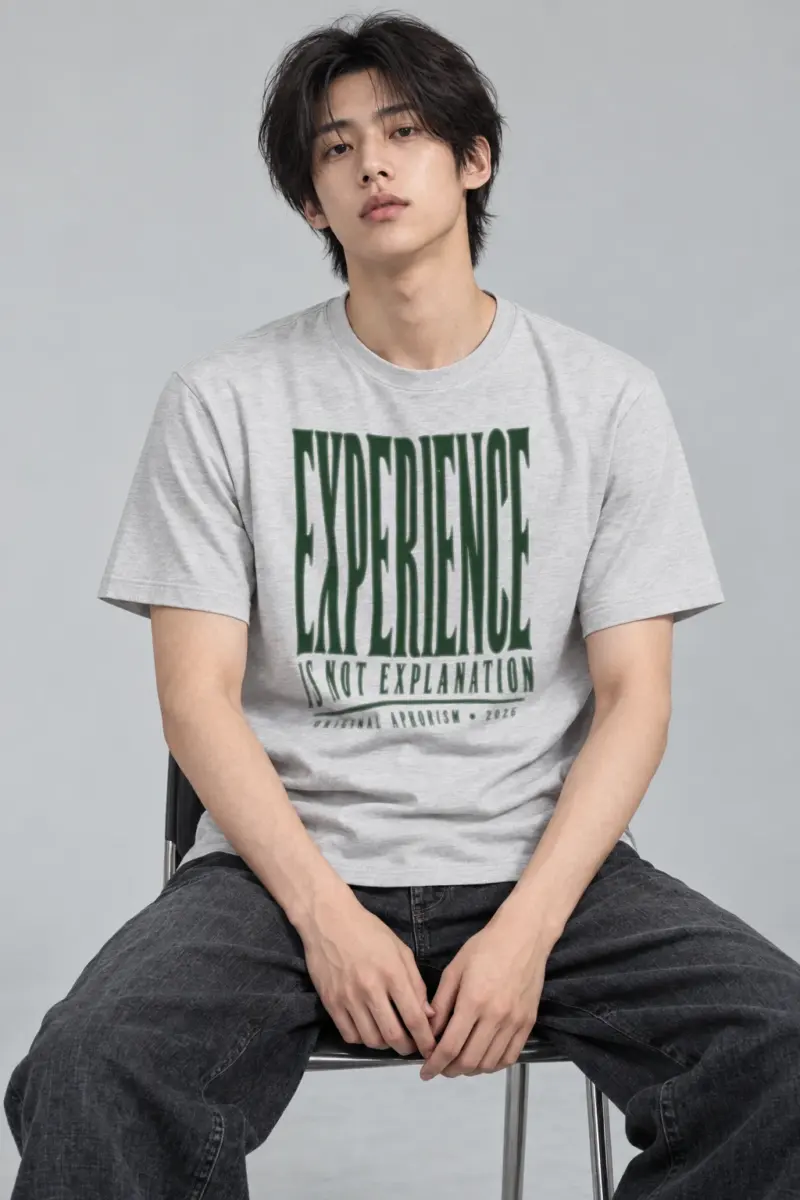 "Experience Is Not Explanation" Heavyweight Unisex Crewneck T-shirt