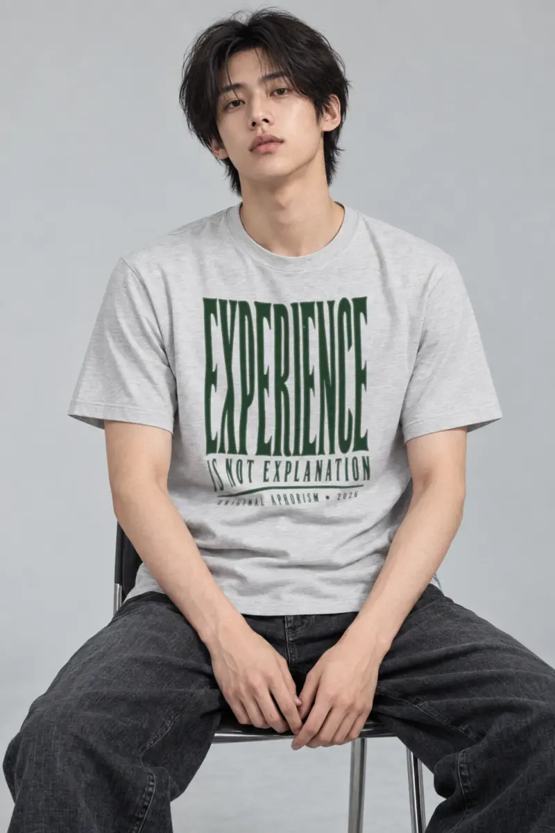 "Experience Is Not Explanation" Heavyweight Unisex Crewneck T-shirt