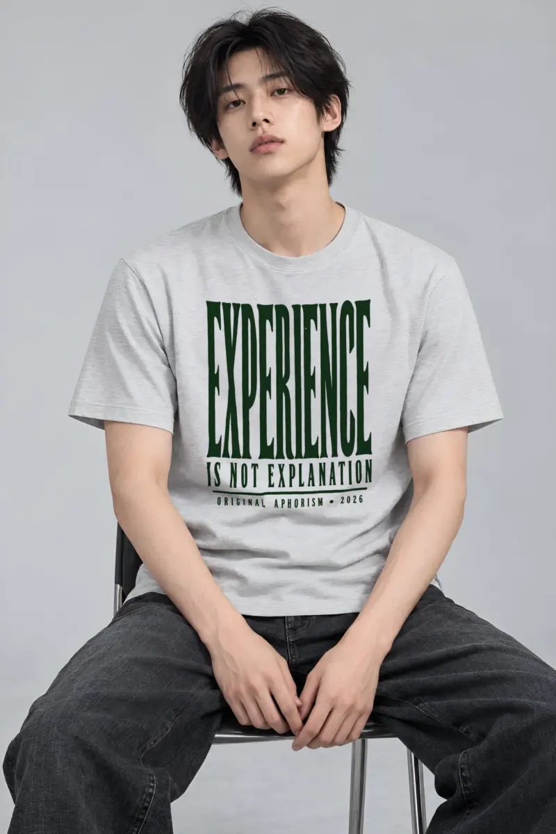 "Experience Is Not Explanation" Heavyweight Unisex Crewneck T-shirt