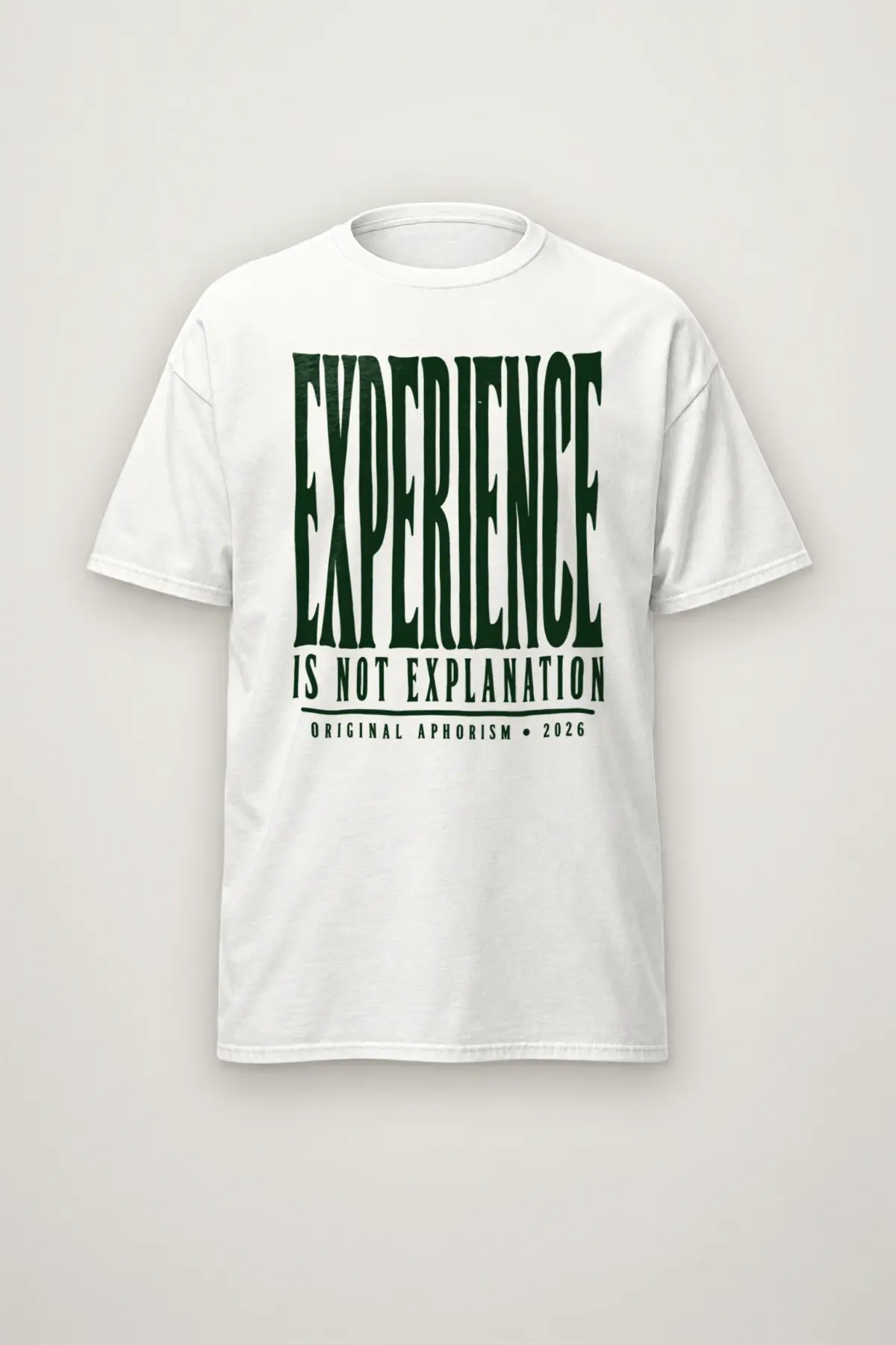 "Experience Is Not Explanation" Heavyweight Unisex Crewneck T-shirt
