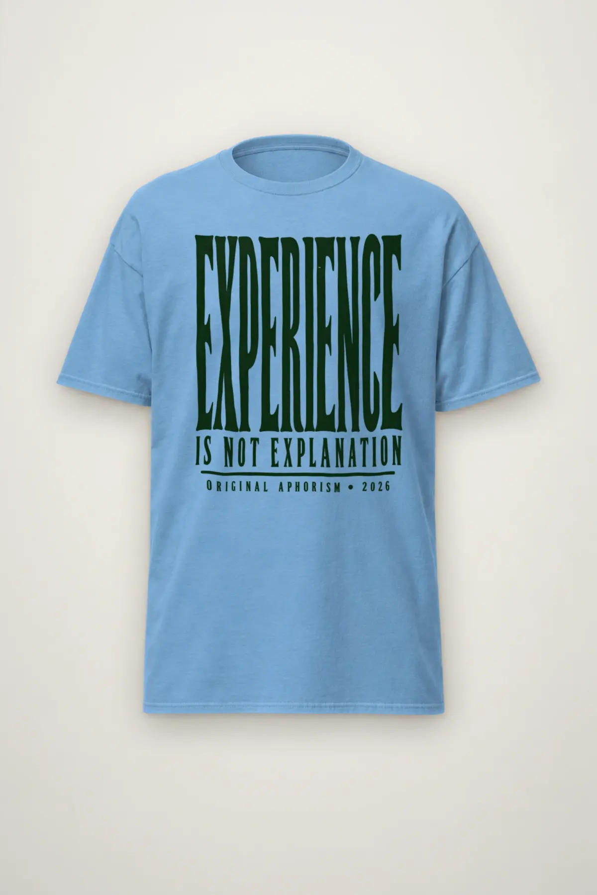 "Experience Is Not Explanation" Heavyweight Unisex Crewneck T-shirt