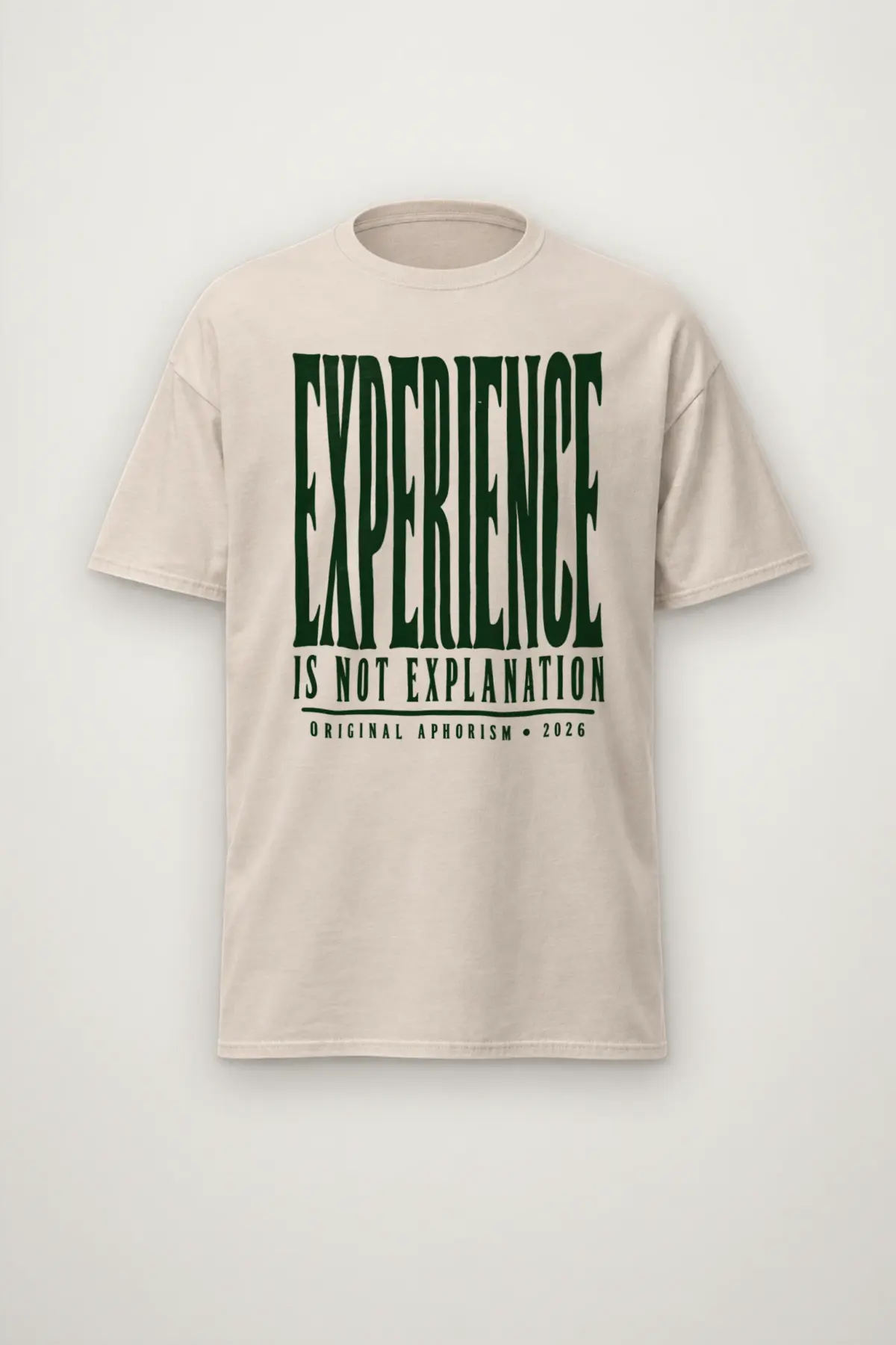 "Experience Is Not Explanation" Heavyweight Unisex Crewneck T-shirt
