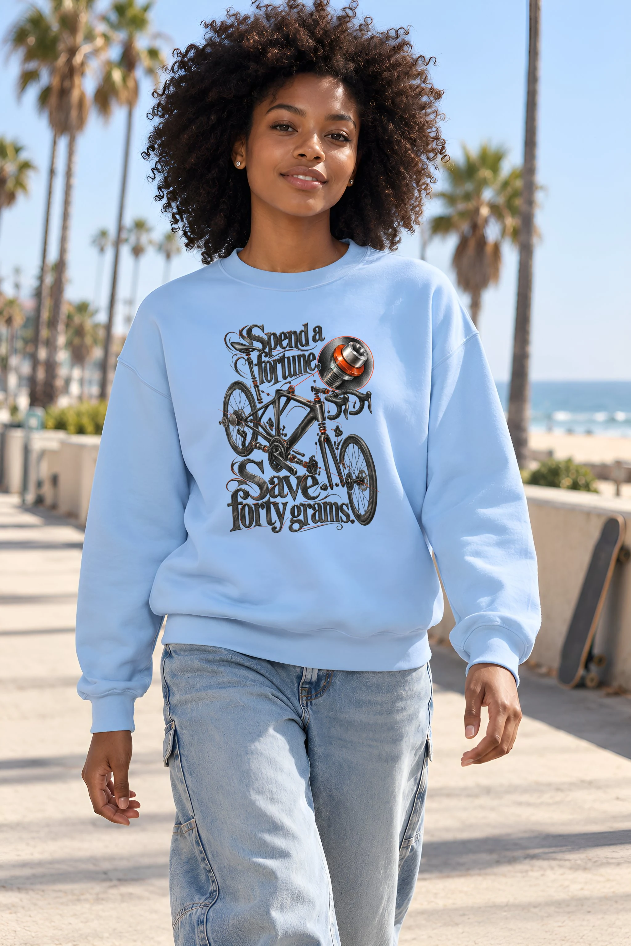 "Exploded Road Bike" Unisex Crewneck Sweatshirt