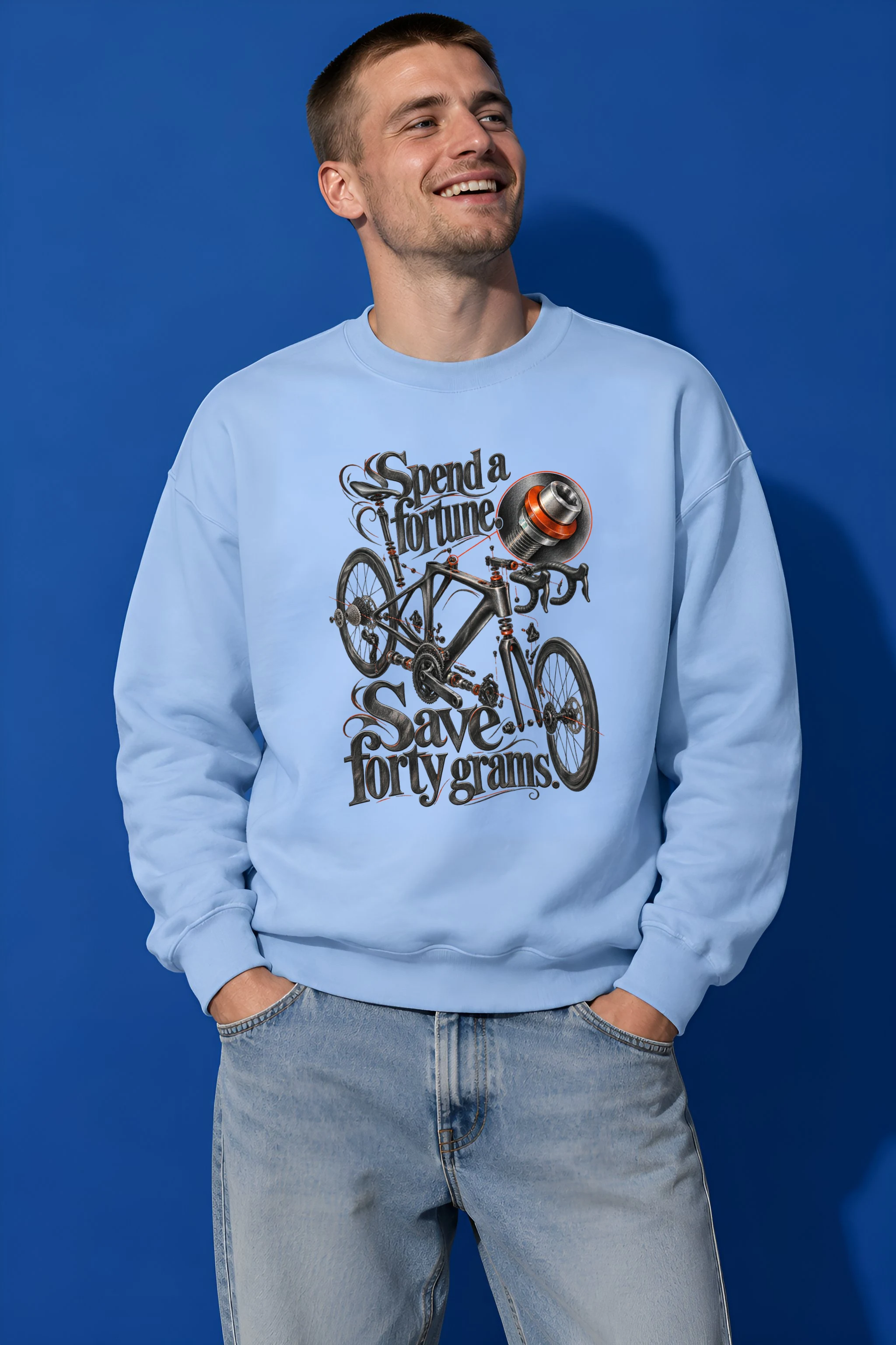 "Exploded Road Bike" Unisex Crewneck Sweatshirt