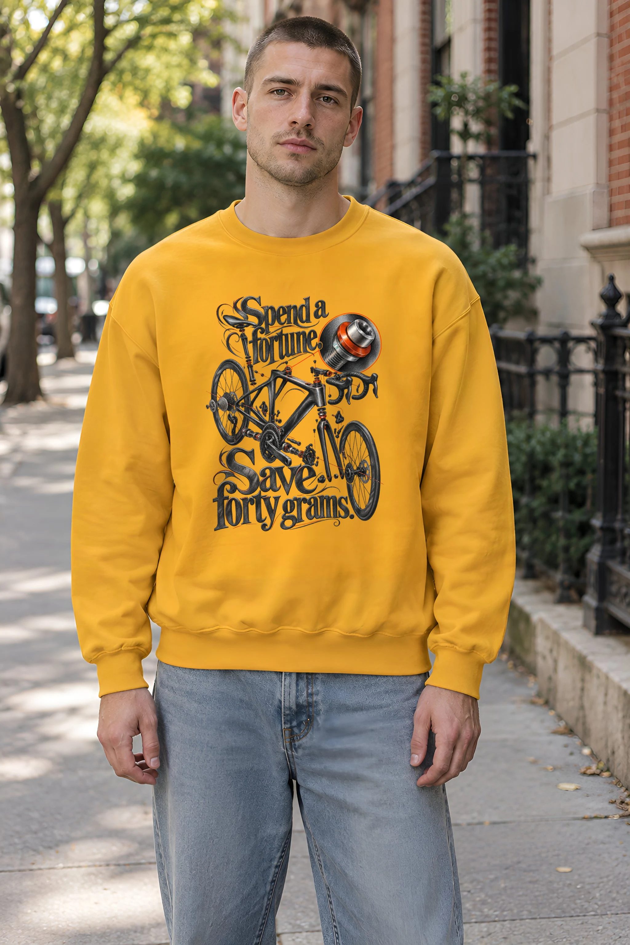 "Exploded Road Bike" Unisex Crewneck Sweatshirt