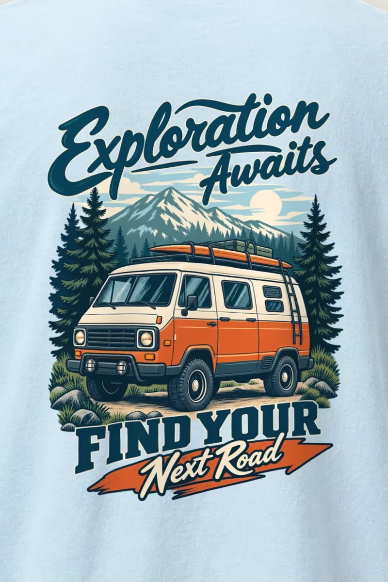 "Exploration Awaits" Heavyweight Unisex Crewneck T-shirt