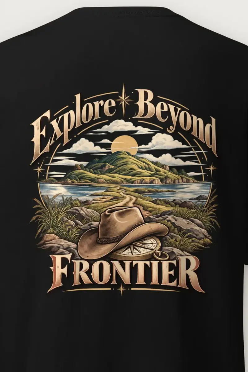 "Explore Beyond Frontier" Heavyweight Unisex Crewneck T-shirt