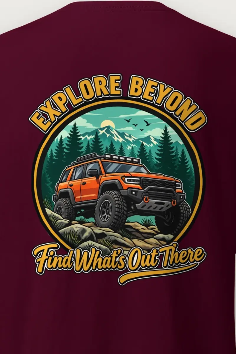 "Explore Beyond" Heavyweight Unisex Crewneck T-shirt