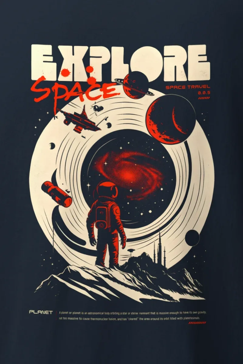 "Explore Space Travel" Heavyweight Unisex Crewneck T-shirt