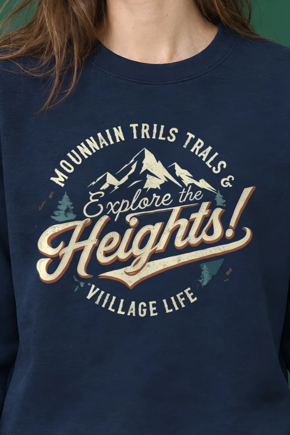 "Explore The Heights" 1 Crewneck Sweatshirt - the graphic up close