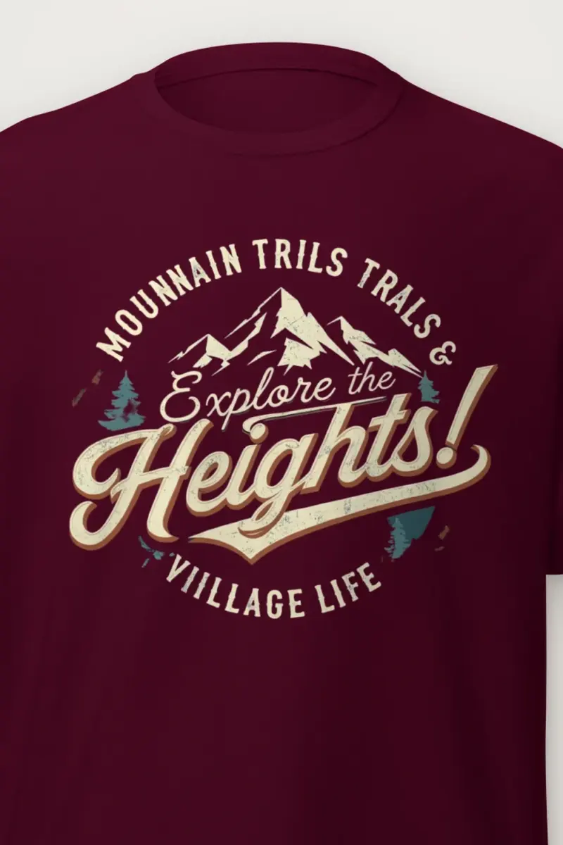 "Explore The Heights" Heavyweight Unisex Crewneck T-shirt