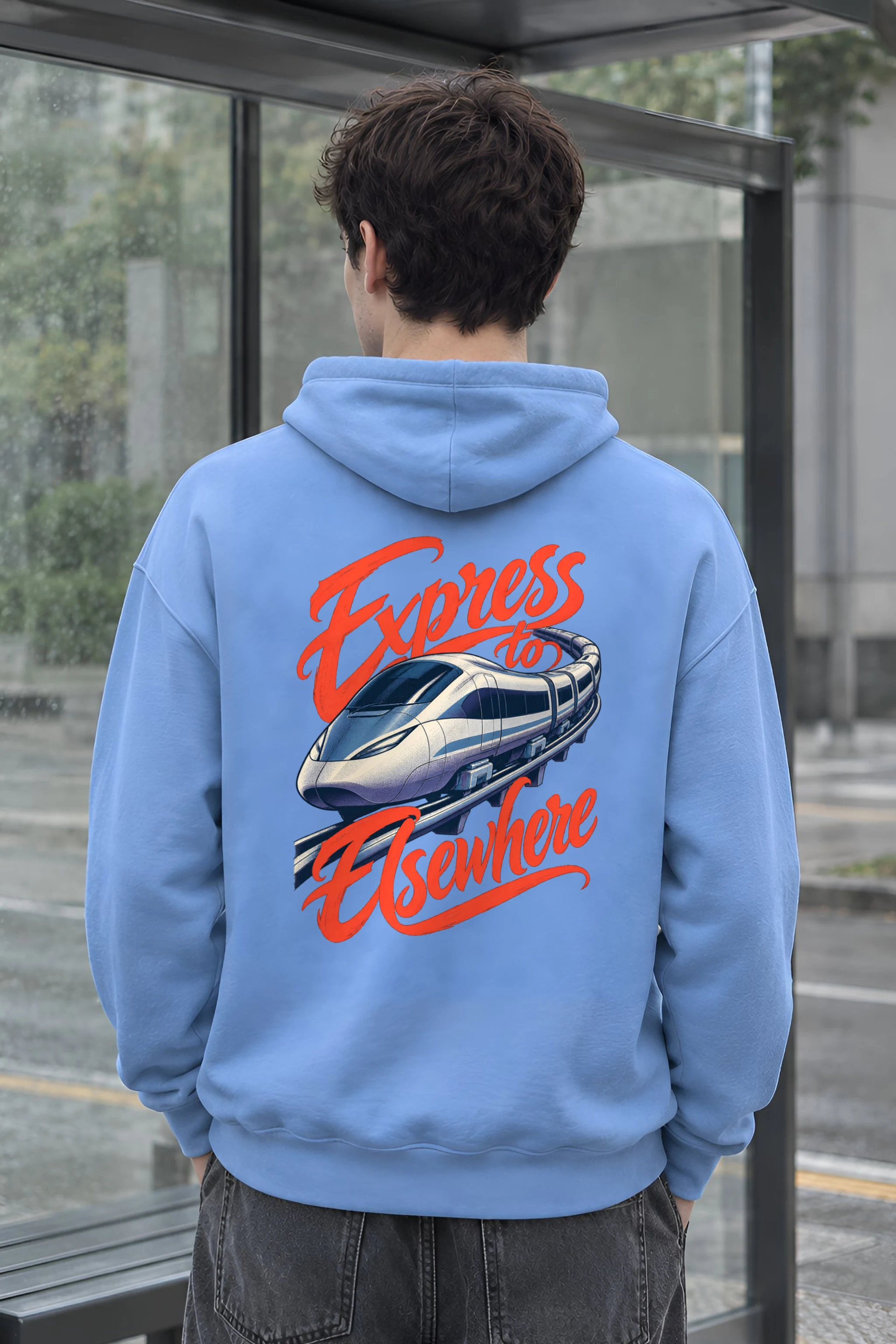 "Express to Elsewhere" Heavy Blend Unisex Pullover Hoodie