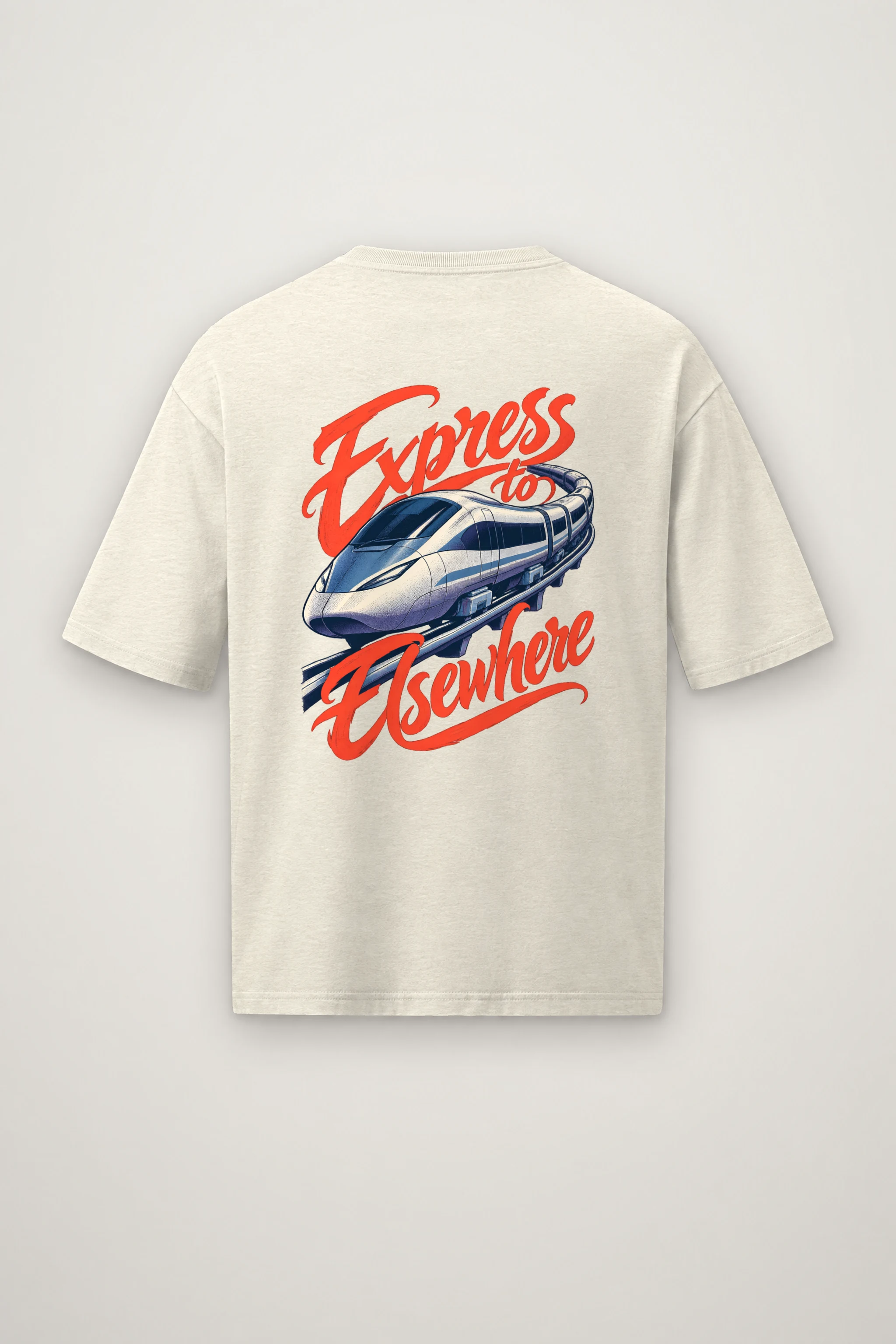 "Express to Elsewhere" Men's Oversized Heavyweight Crewneck T-Shirt