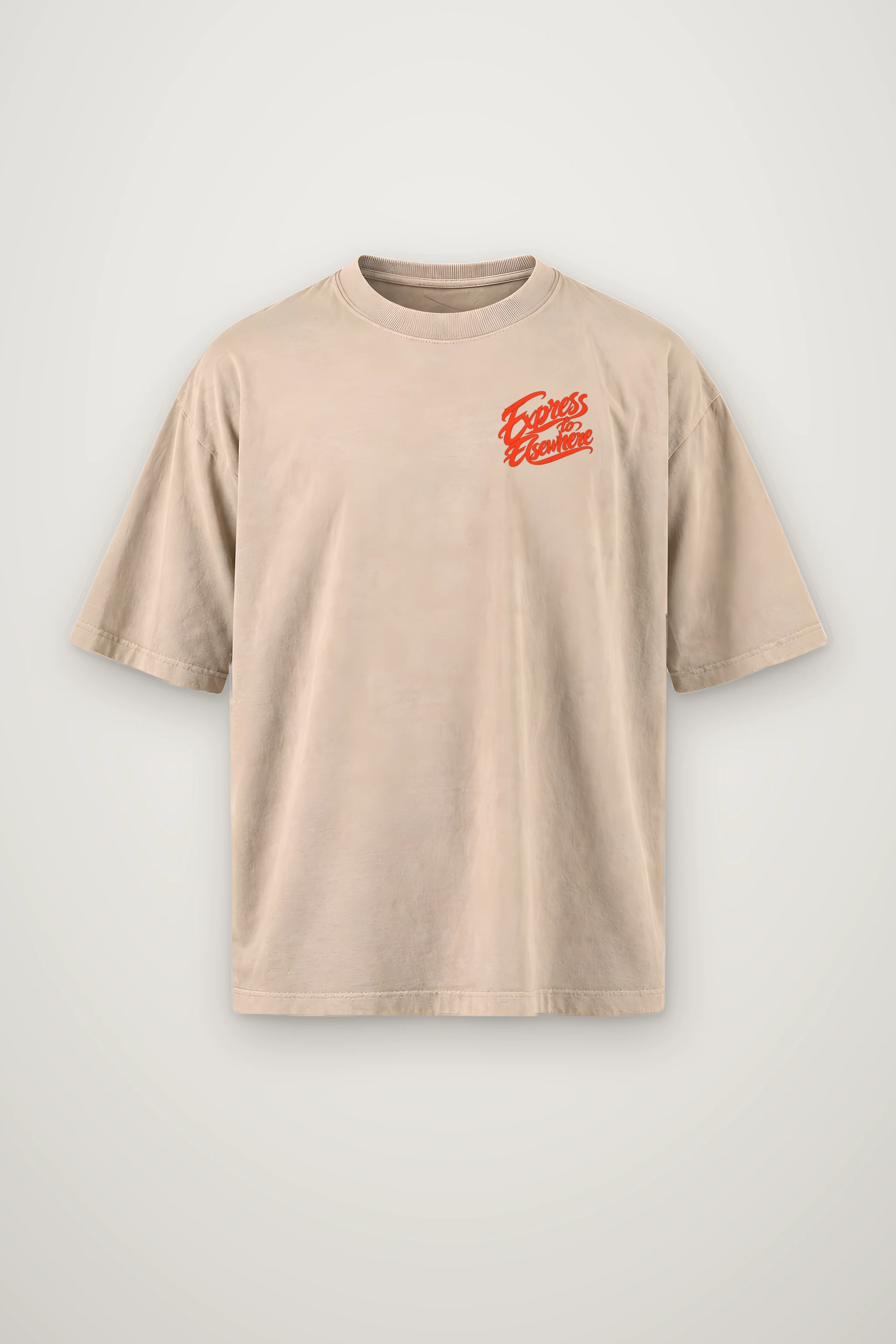 "Express to Elsewhere" Men's Oversized Heavyweight Crewneck T-Shirt