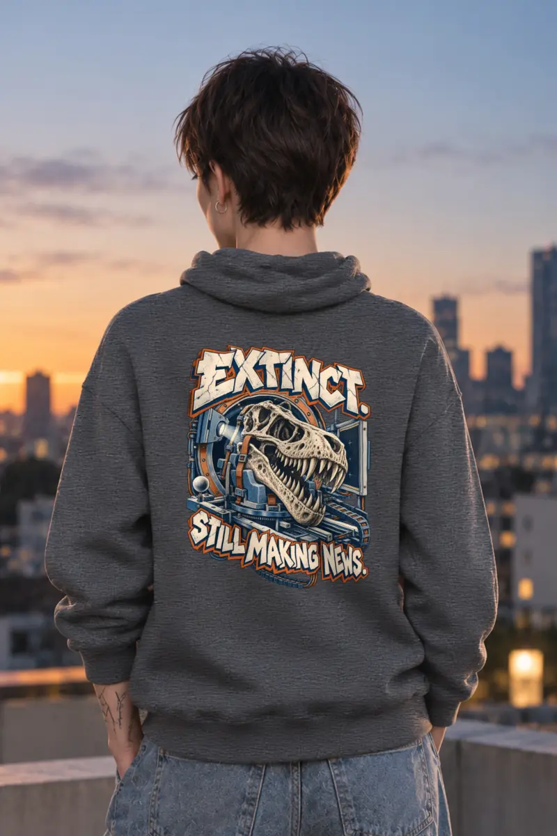 "Extinct. Still Making News." Heavy Blend Unisex Pullover Hoodie