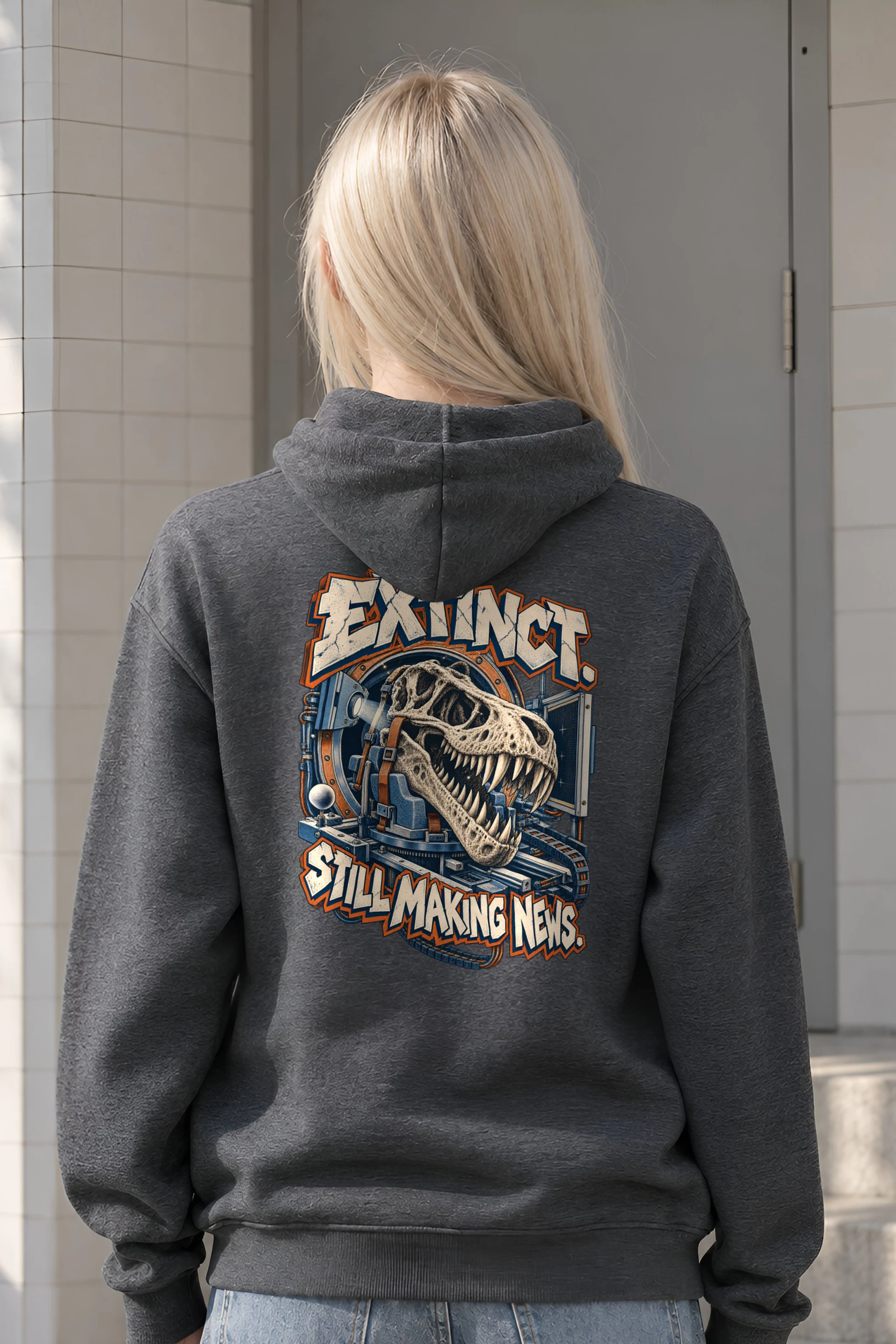 "Extinct. Still Making News." Heavy Blend Unisex Pullover Hoodie