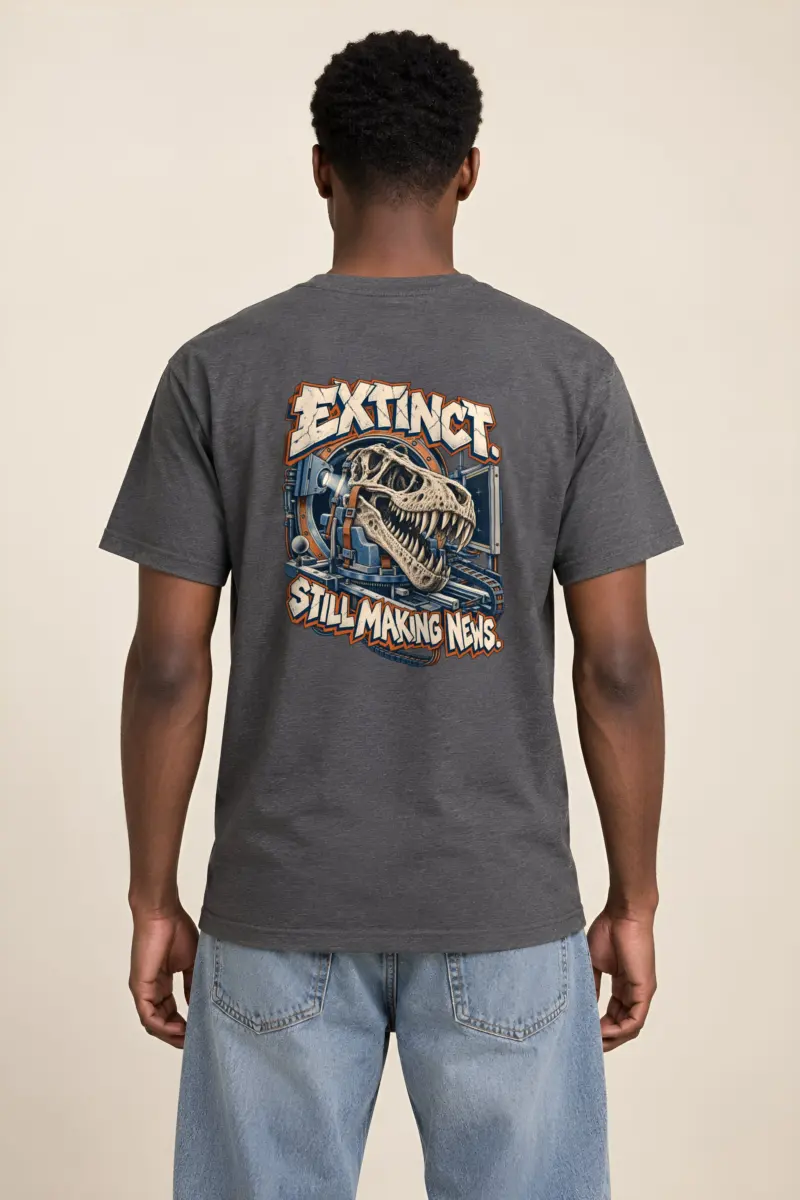 “Extinct. Still Making News.” Heavyweight Unisex Crewneck T-shirt