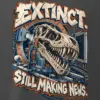 "Extinct. Still Making News." Men's Oversized Heavyweight Crewneck T-Shirt