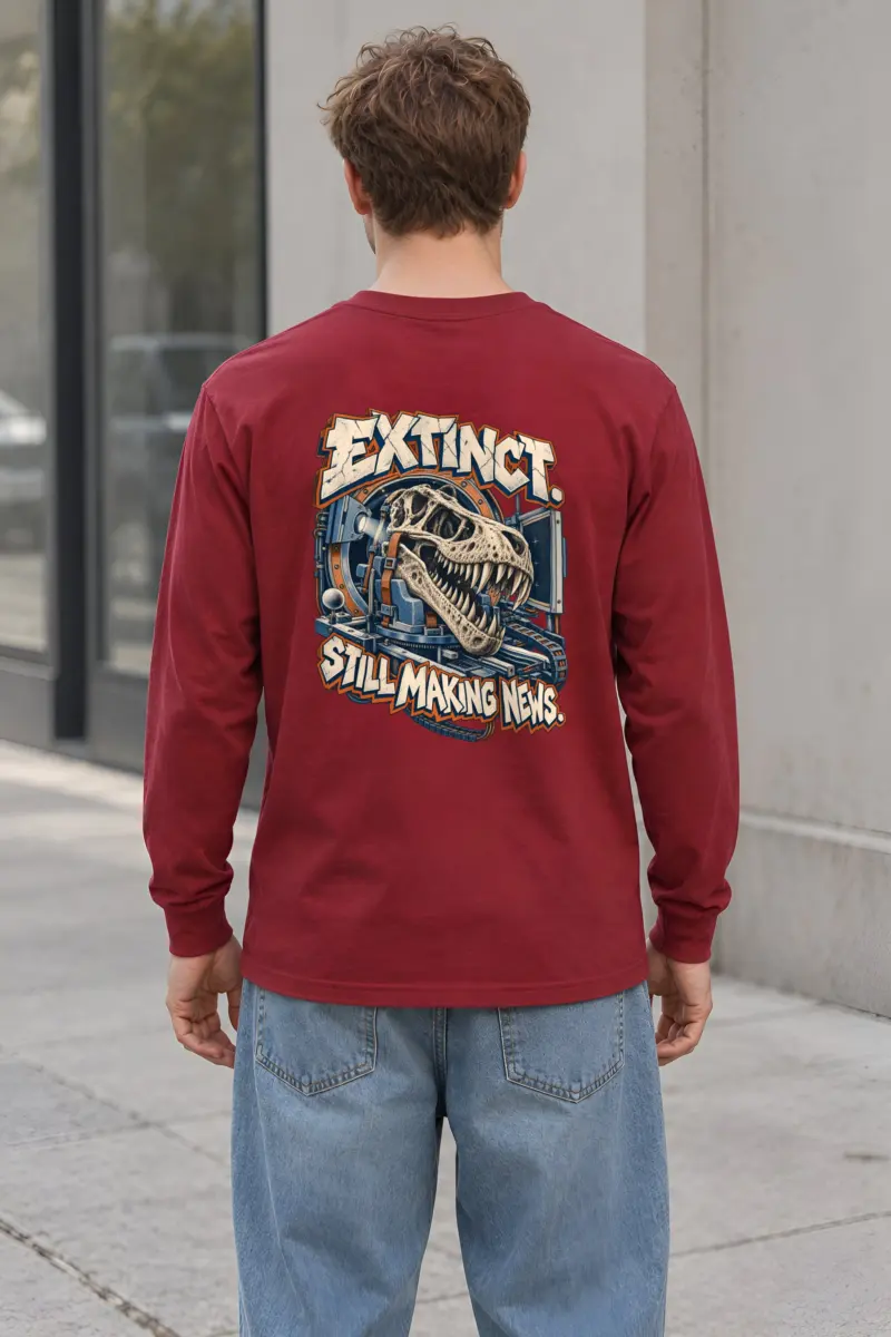 “Extinct. Still Making News.” Unisex Longsleeve T-shirt