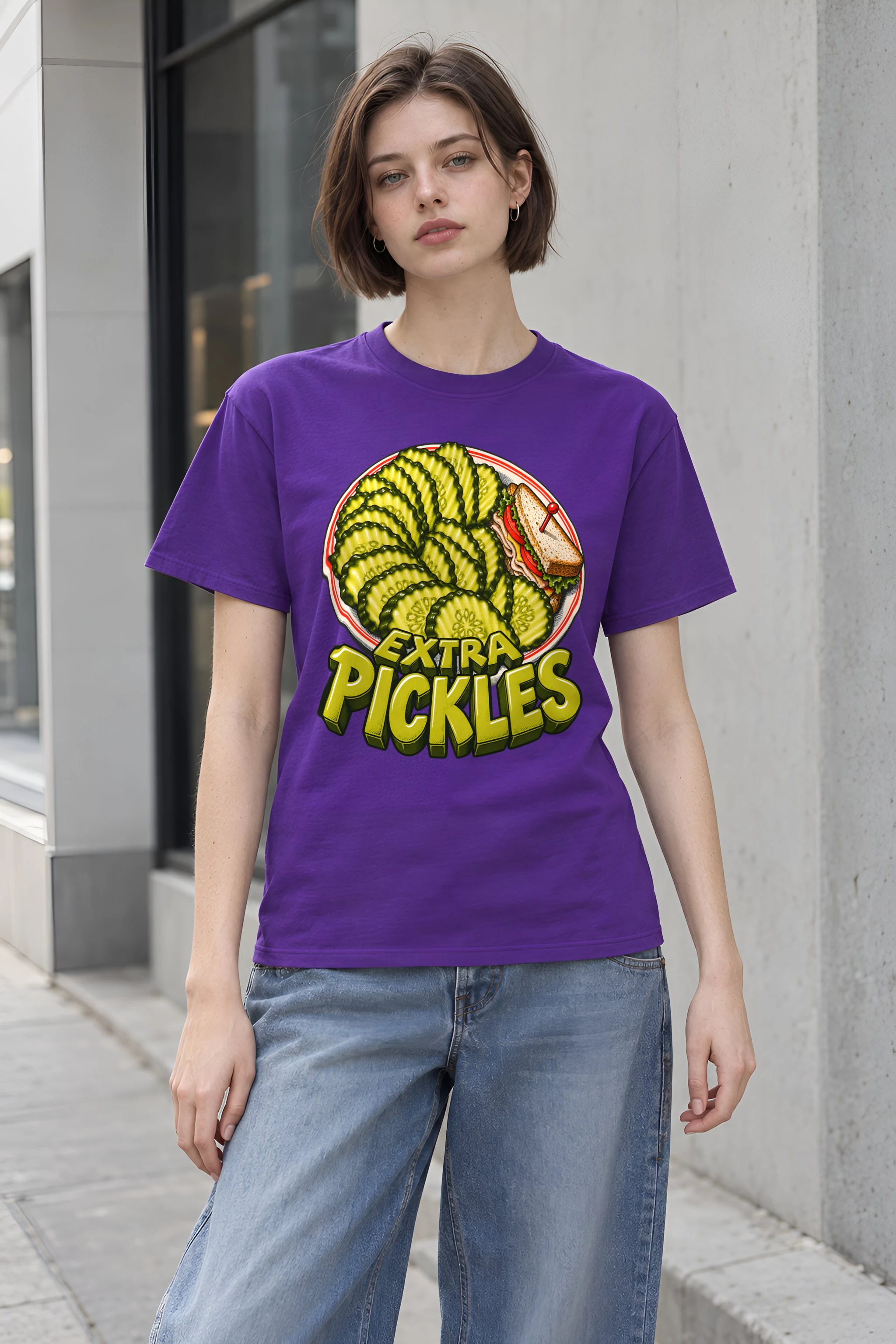 "Extra Pickles" Heavyweight Unisex Crewneck T-shirt