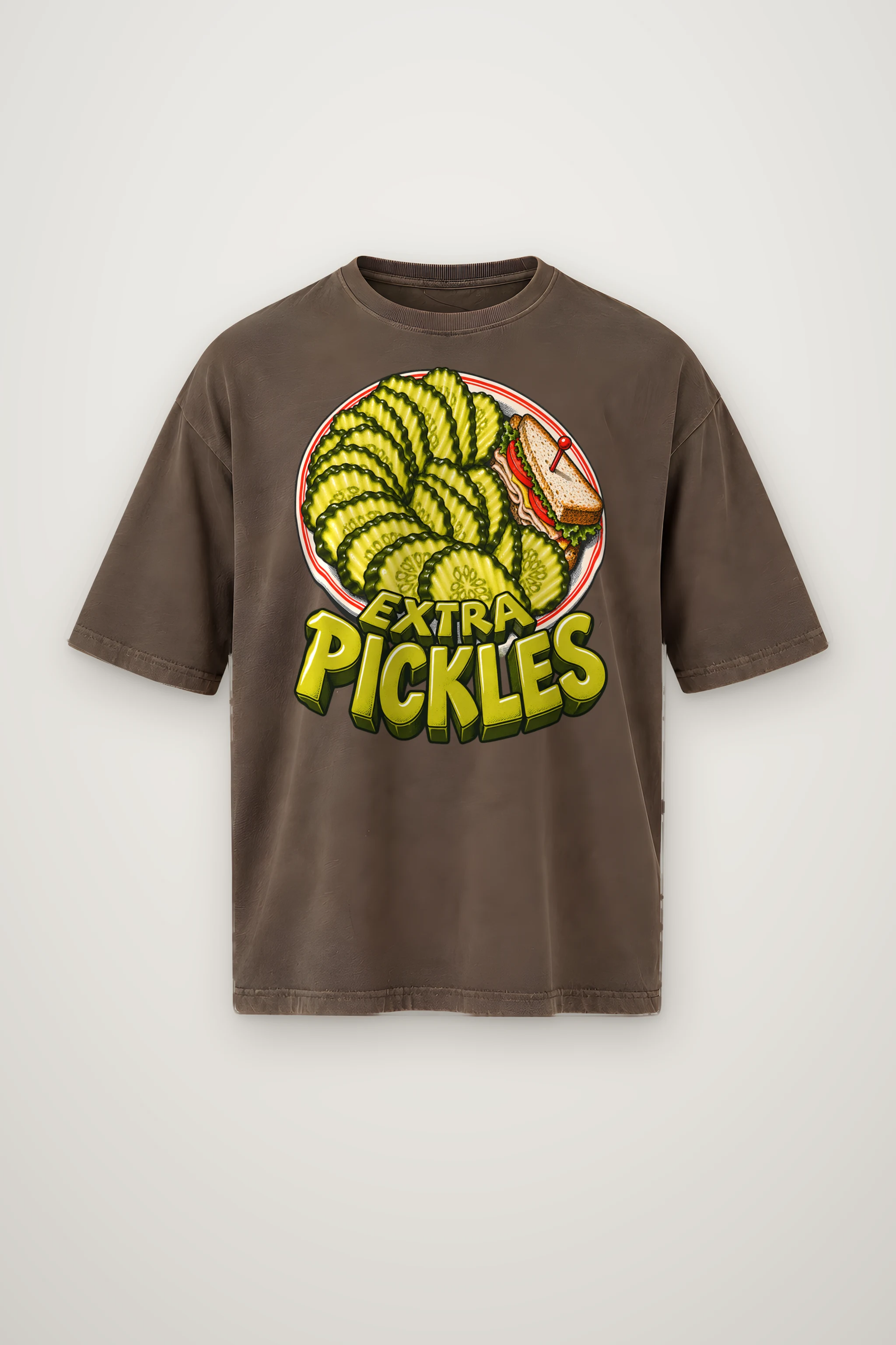 "Extra Pickles" Men's Oversized Heavyweight Crewneck T-Shirt