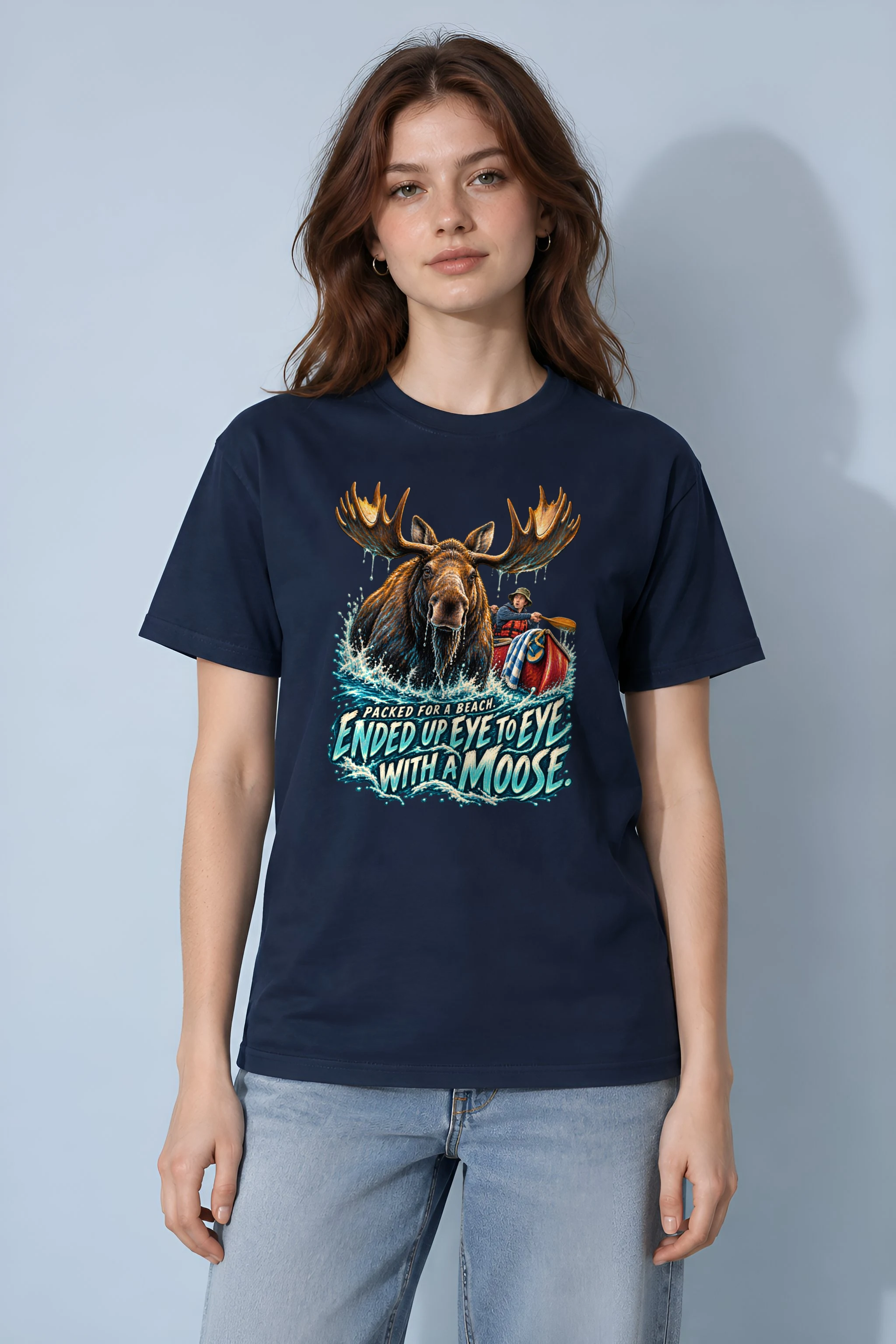 "Eye to Eye With a Moose" Heavyweight Unisex Crewneck T-shirt