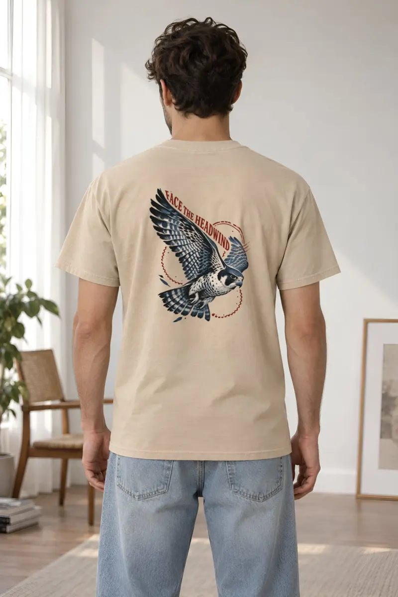 “Face the Headwind” Heavyweight Unisex Crewneck T-shirt